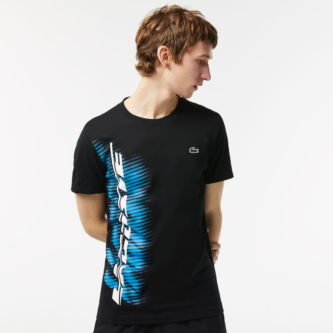 Men's Lacoste Sport Regular Fit T-shirt with Contrast Branding