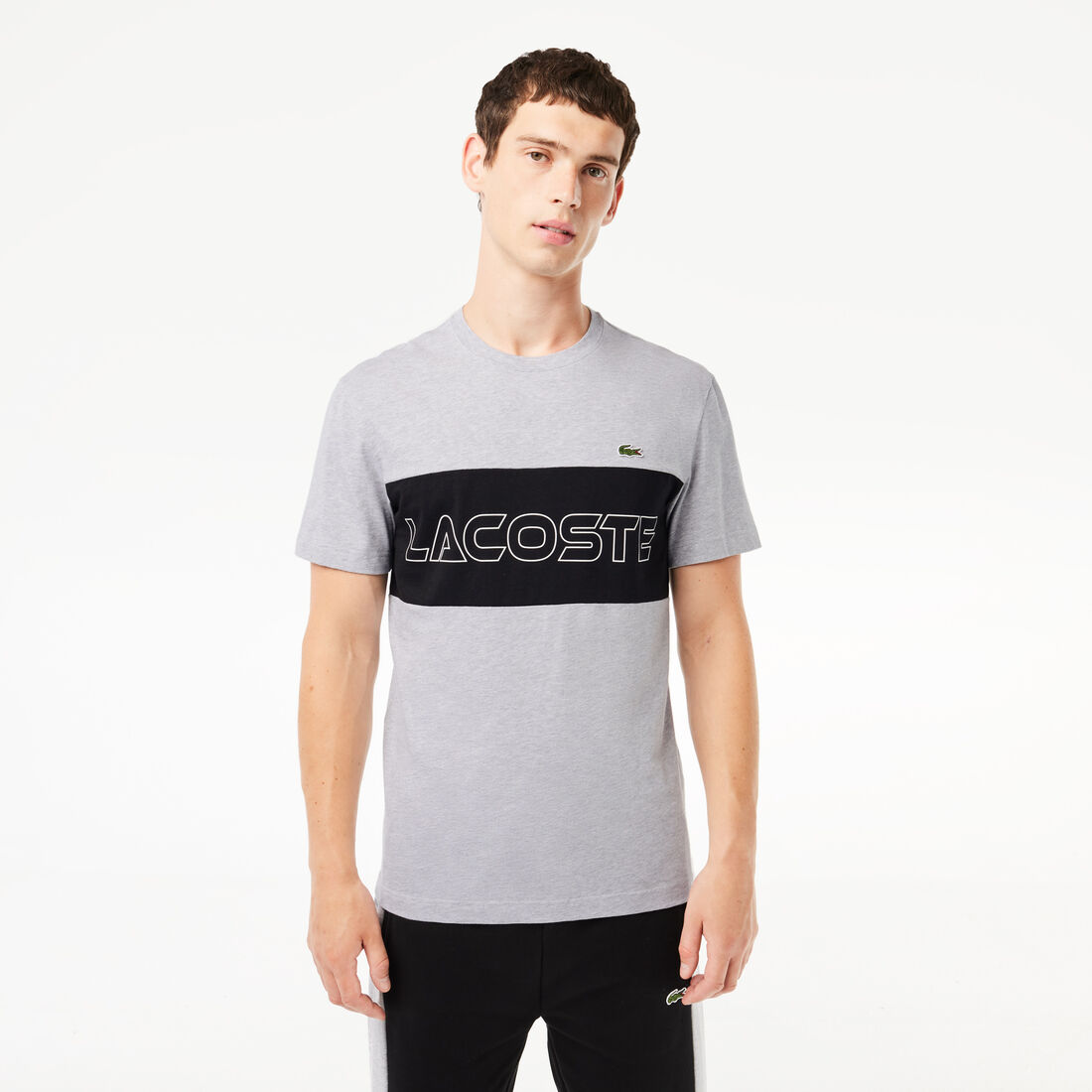 Lacoste Regular Fit Printed Colourblock T-shirt - TH1712-00-80P