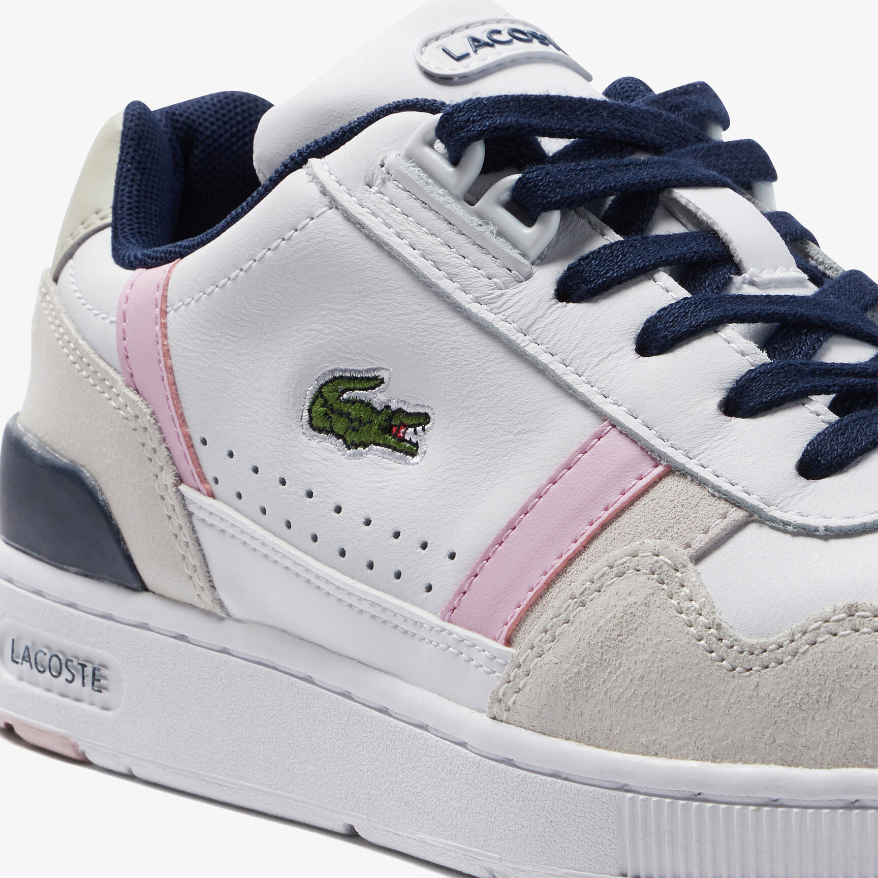 Women's Lacoste T-Clip Leather Color-Pop Sneakers Women's Lacoste T-Clip Leather Color-Pop Sneakers
