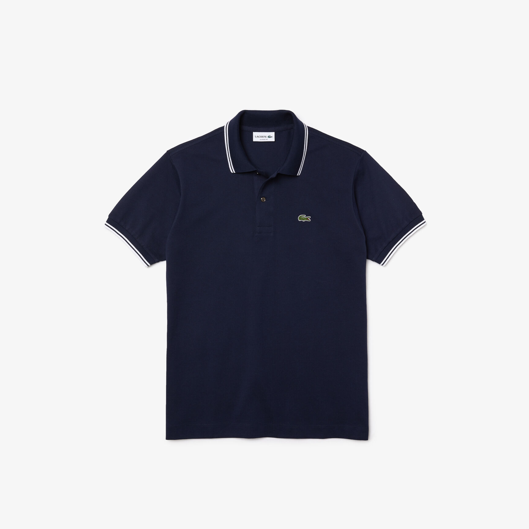Men&rsquo;s Lacoste Classic Fit Striped Accents Cotton Piqu&eacute; Polo Shirt