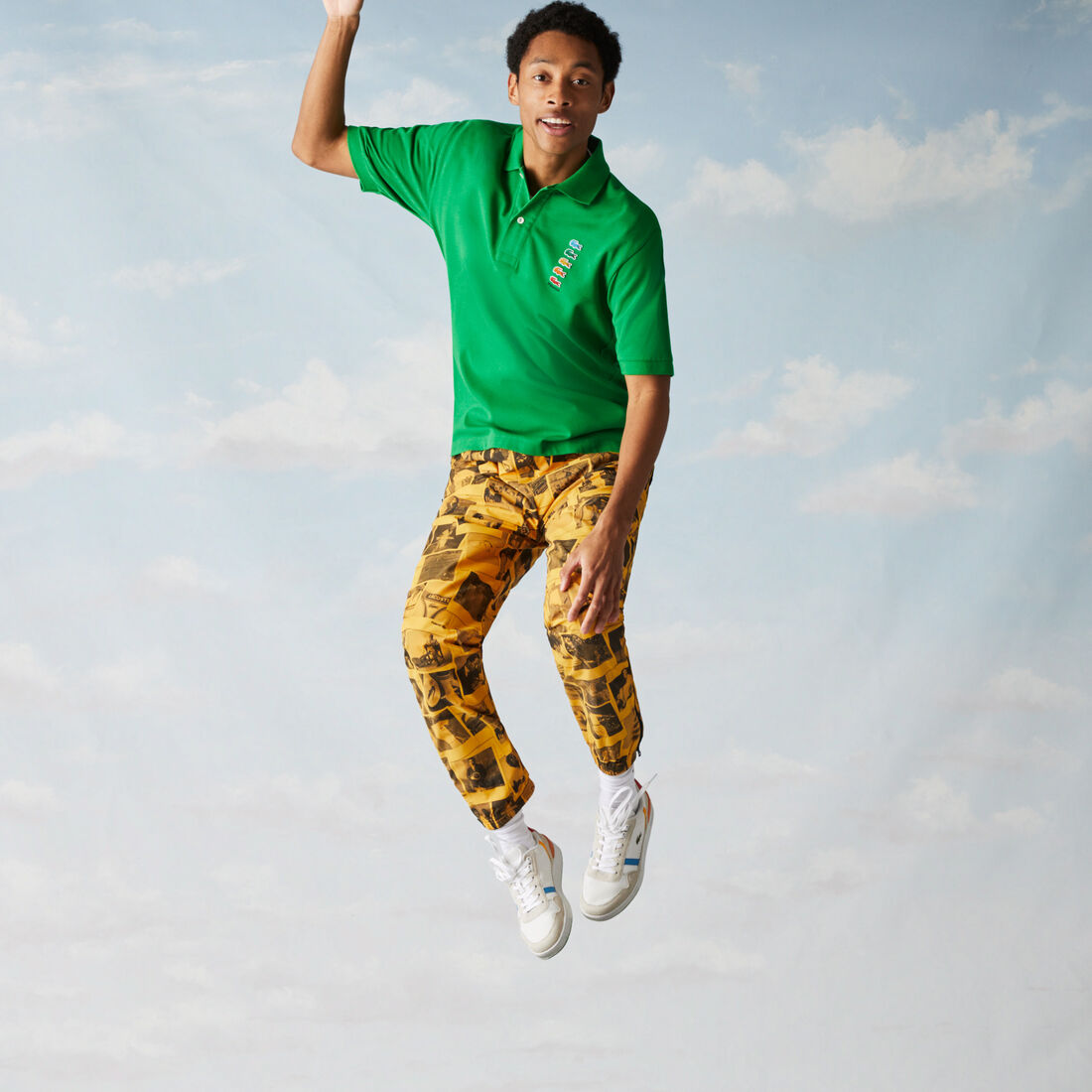 بولو بنقشة تماسيح ملونة للرجال قصة كلاسيكية من مجموعة Polaroid