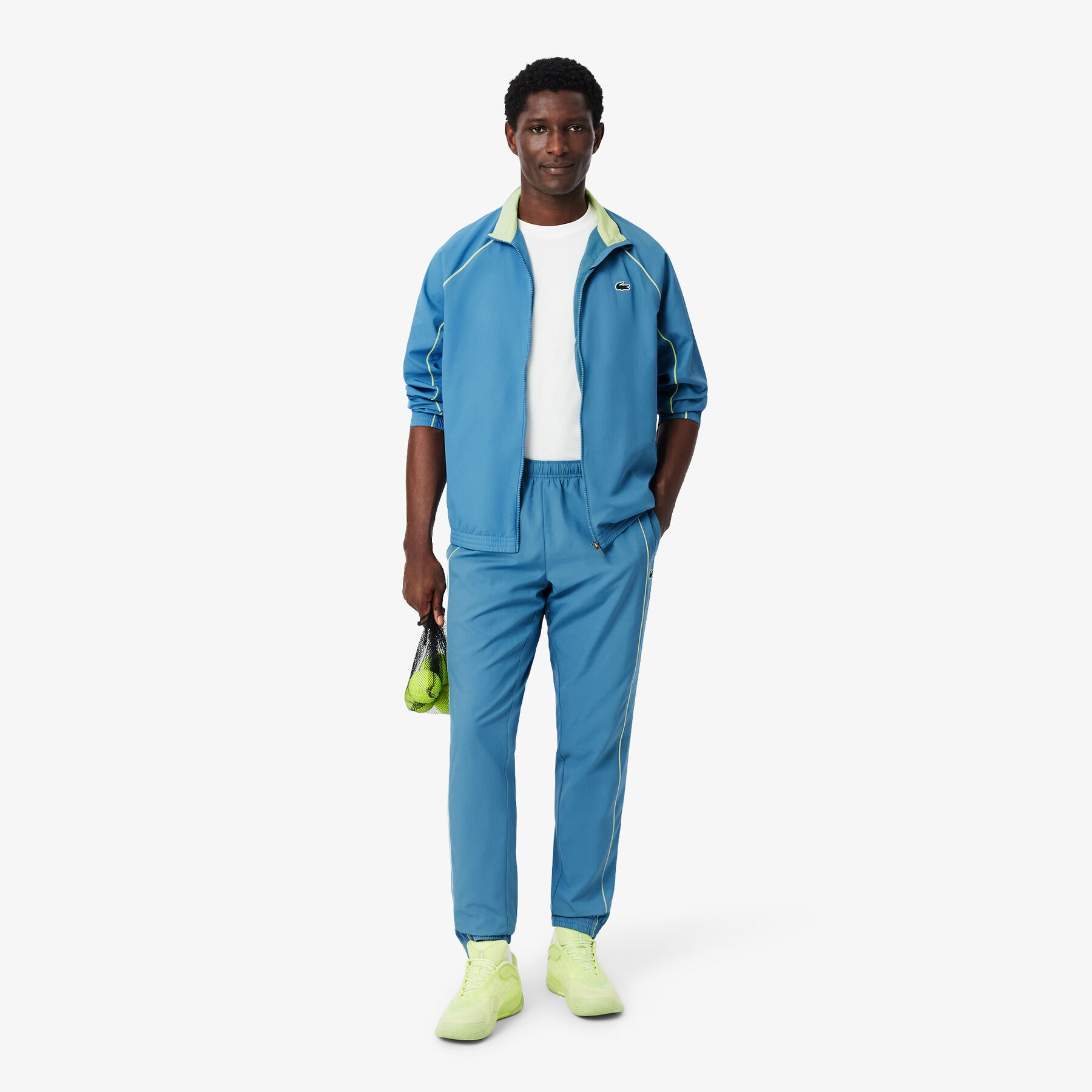 بدلة رياضية مزينة بتفاصيل أنيقة Trim Accent Sport Tracksuit - WH0265-00-JBK