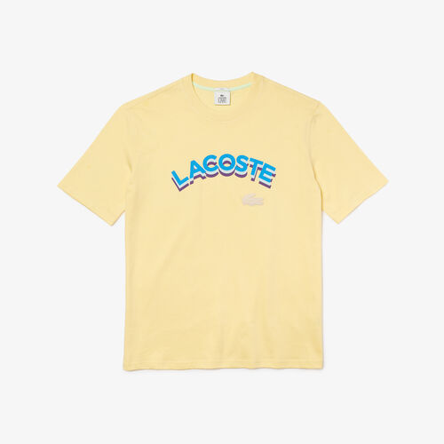Unisex Lacoste Live Loose Fit Lettered Cotton T-shirt