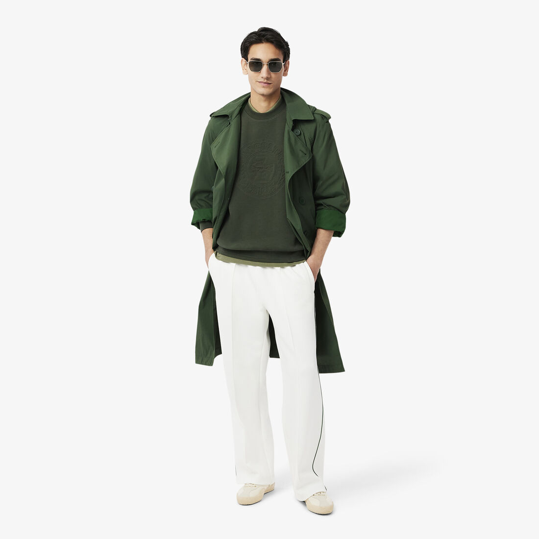 سويت شيرت بيكيه منقوش عليه شعار Embossed Logo Pique Sweatshirt - SH9959-00-HCF