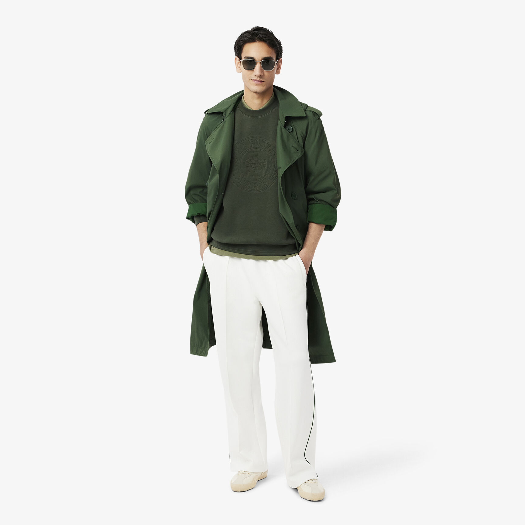 سويت شيرت بيكيه منقوش عليه شعار Embossed Logo Pique Sweatshirt - SH9959-00-HCF