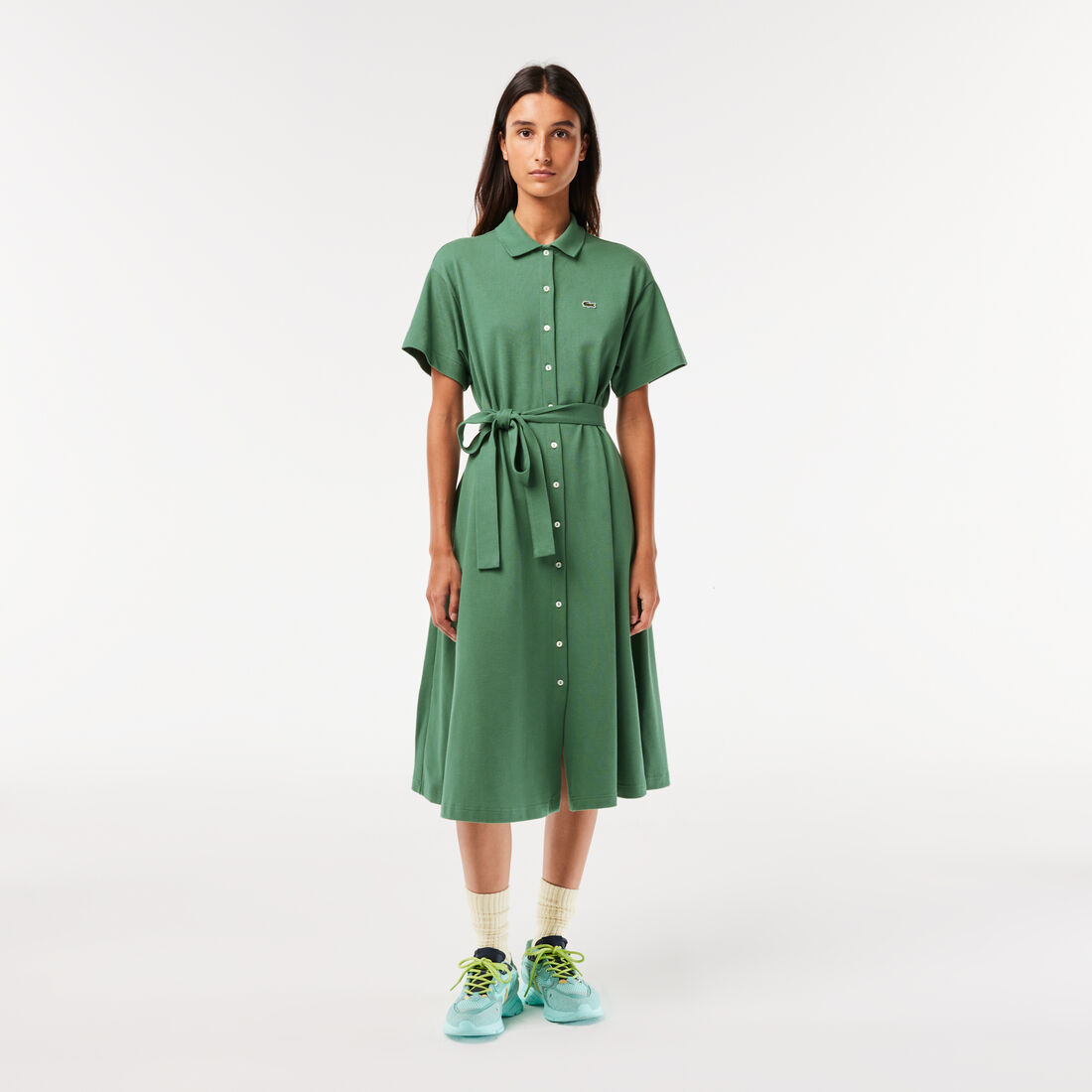 Women&rsquo;s Lacoste Belted Piqu&eacute; Polo Dress - EF7923-00-KX5