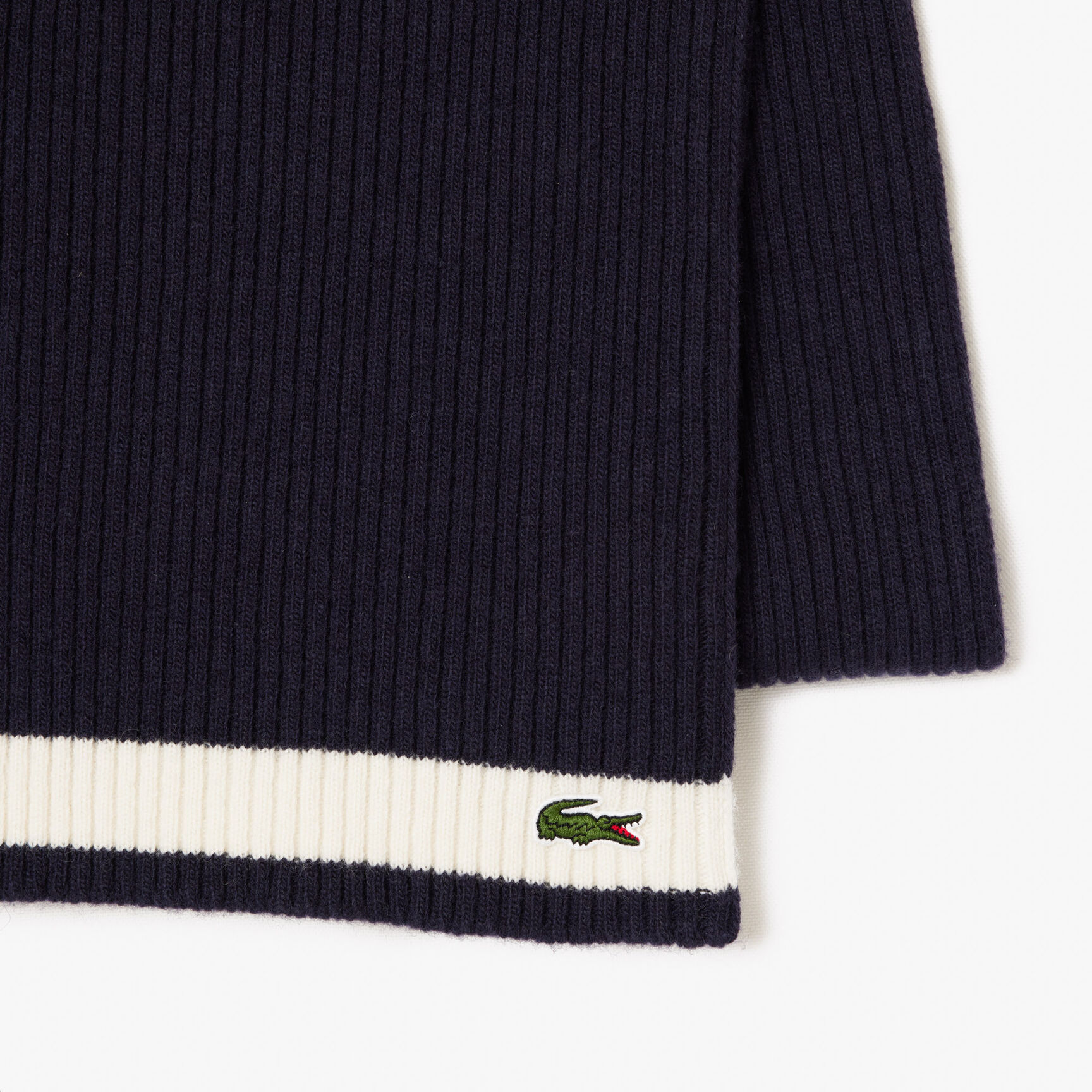 Unisex Lacoste Ribbed Wool Scarf - RE0058-00-HHW