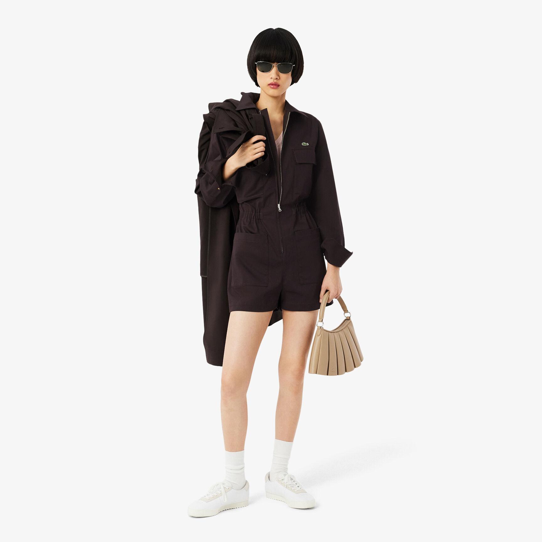 Polo Collar Stretch Gabardine Playsuit - EF0557-00-3LA