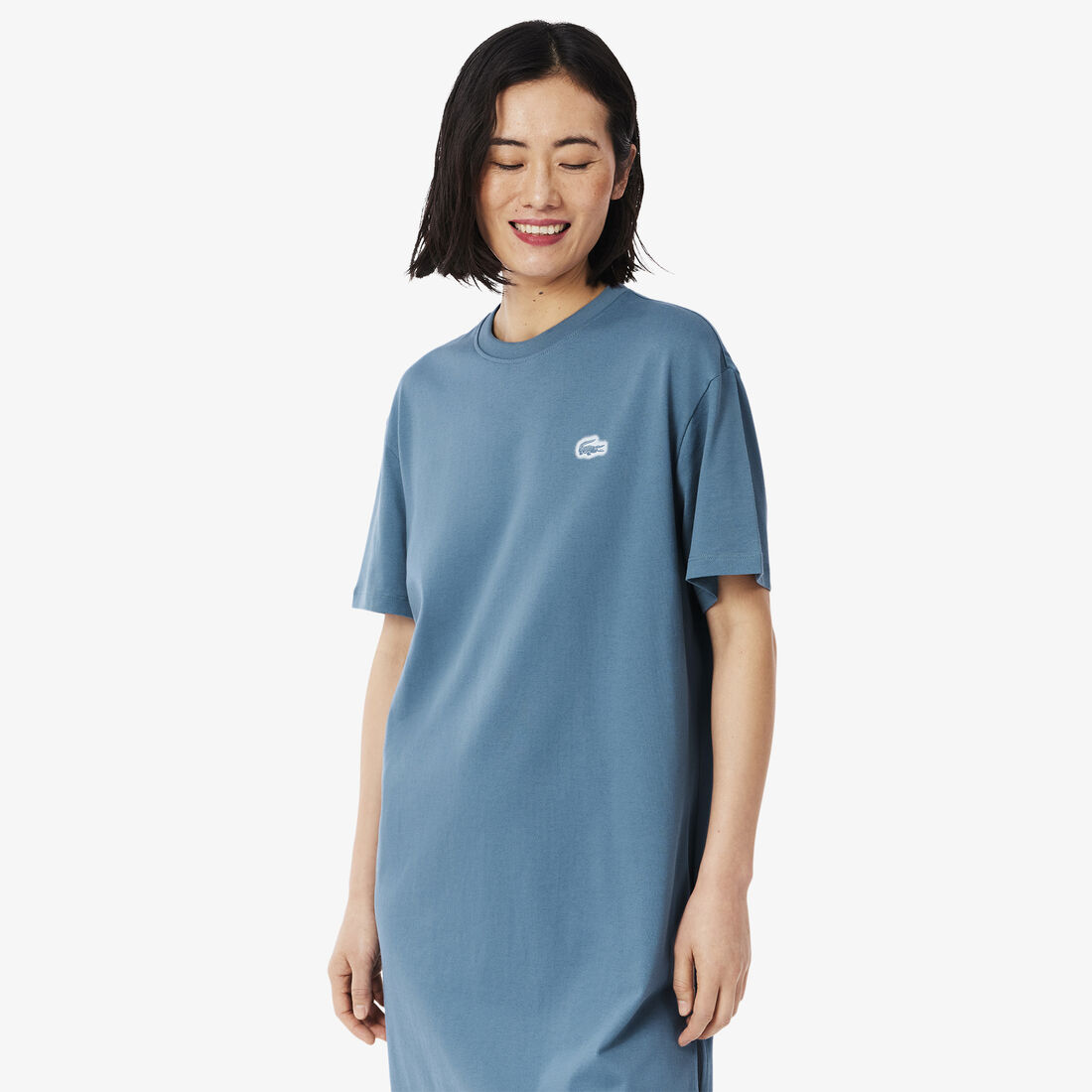 فستان تي شيرت من القطن الجيرسي كبير الحجم Oversized Cotton Jersey T-shirt Dress - EF2864-00-HD9
