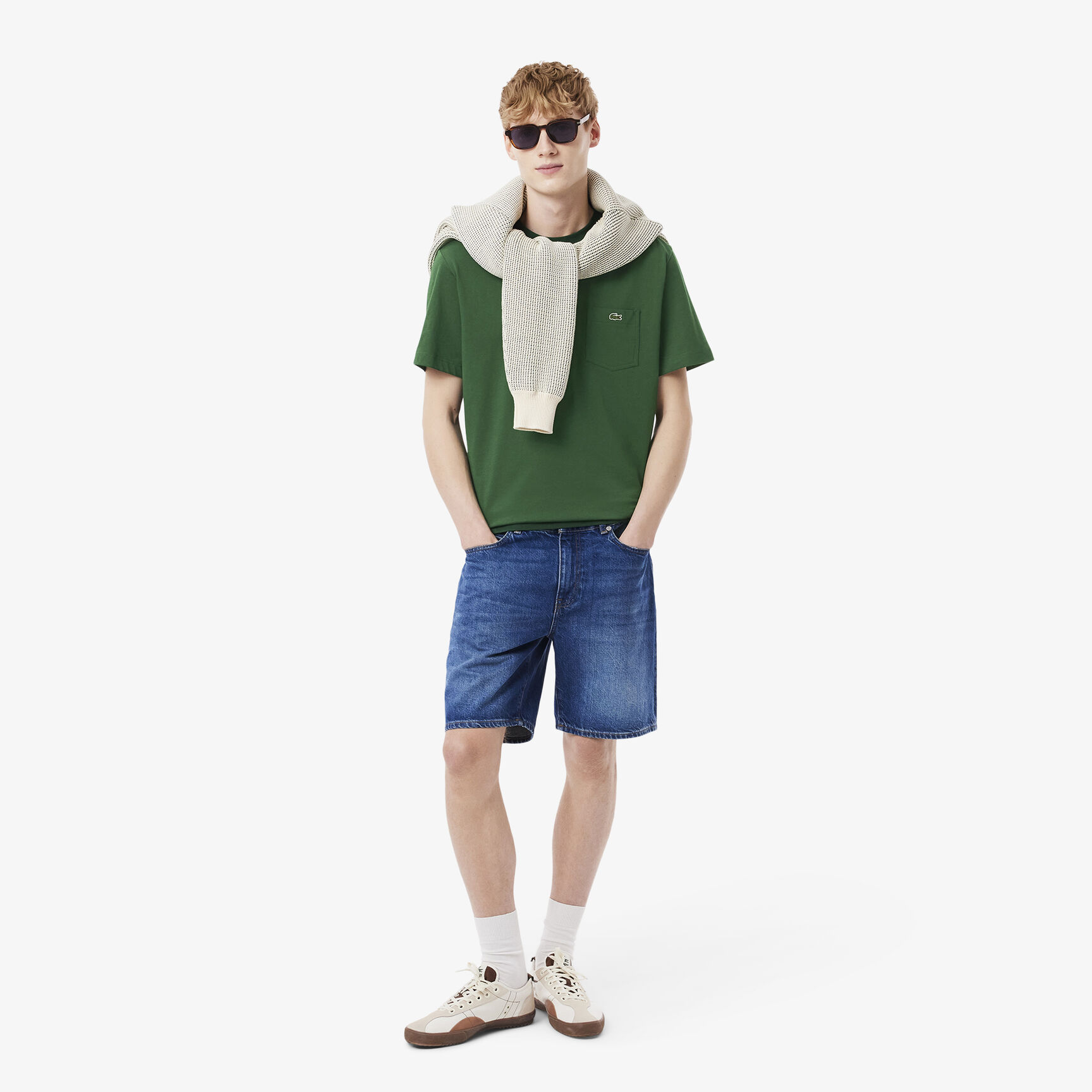 تي شيرت قطني مع جيب على الصدر Cotton T-shirt with Breast Pocket - TH2827-00-132