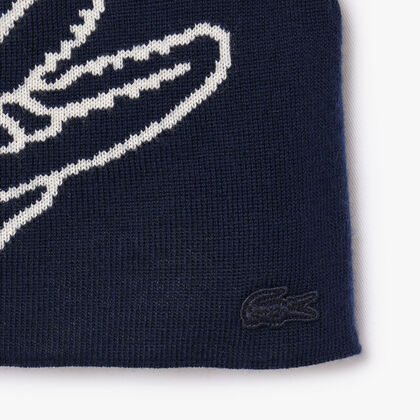 Wool Jacquard Crocodile Beanie