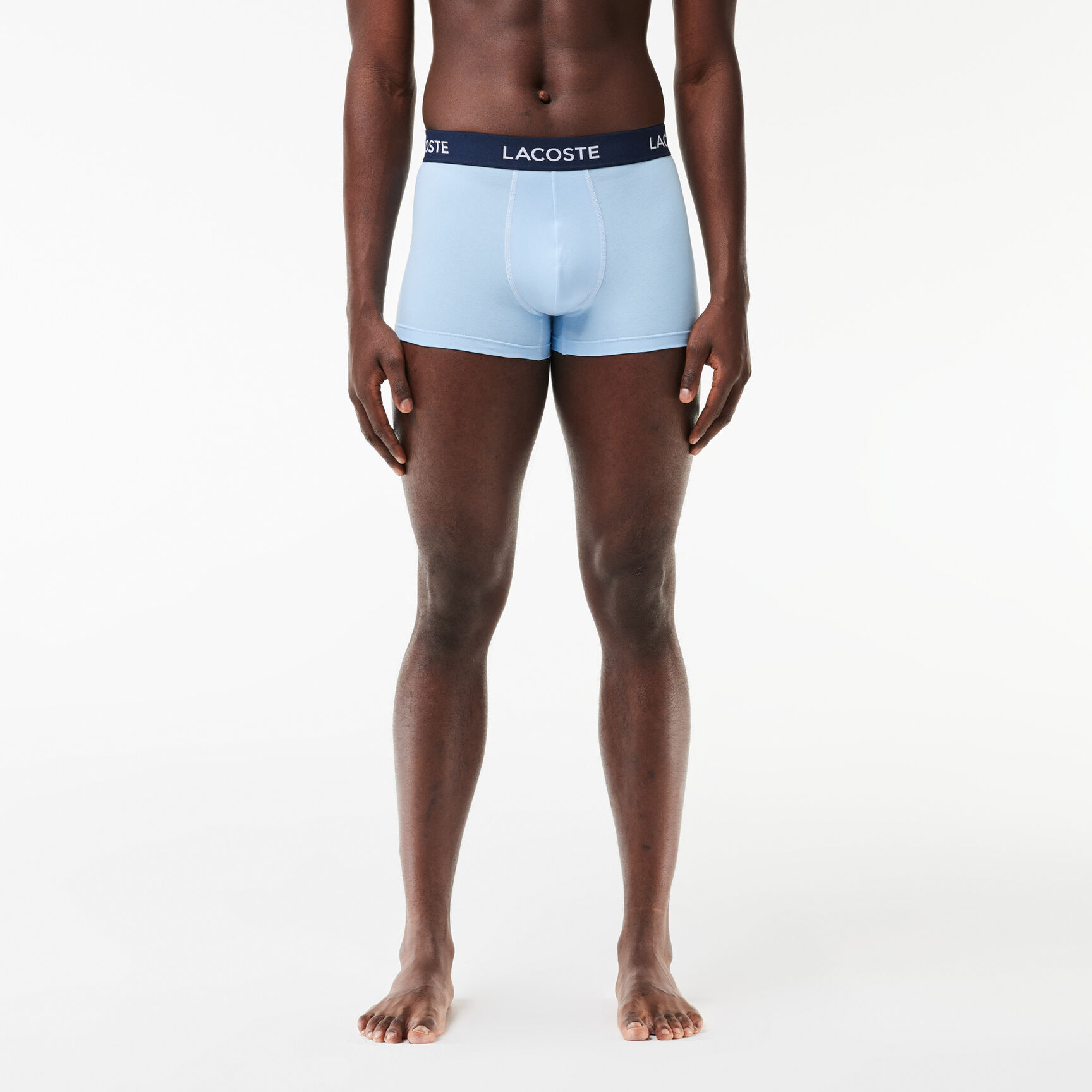 مجموعة من 3 سراويل داخلية للرجال لاكوست Men's 3-Pack Lacoste Logo Waist Trunks - 5H7686-00-EV9