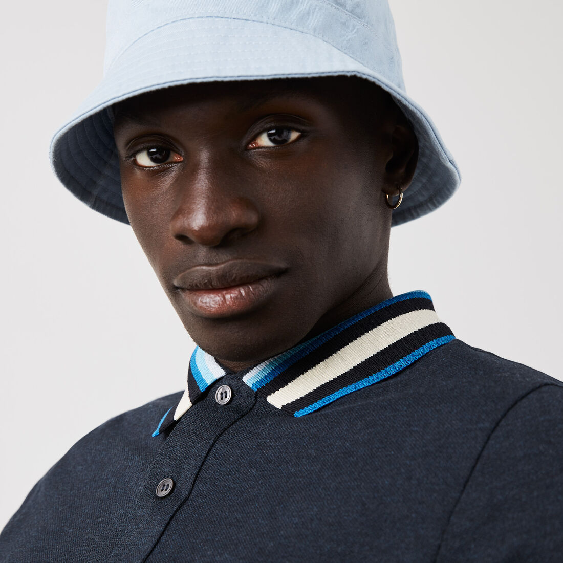 Men’s Lacoste Regular Fit Striped Collar Cotton Piqué Polo Men’s Lacoste Regular Fit Striped Collar Cotton Piqué Polo