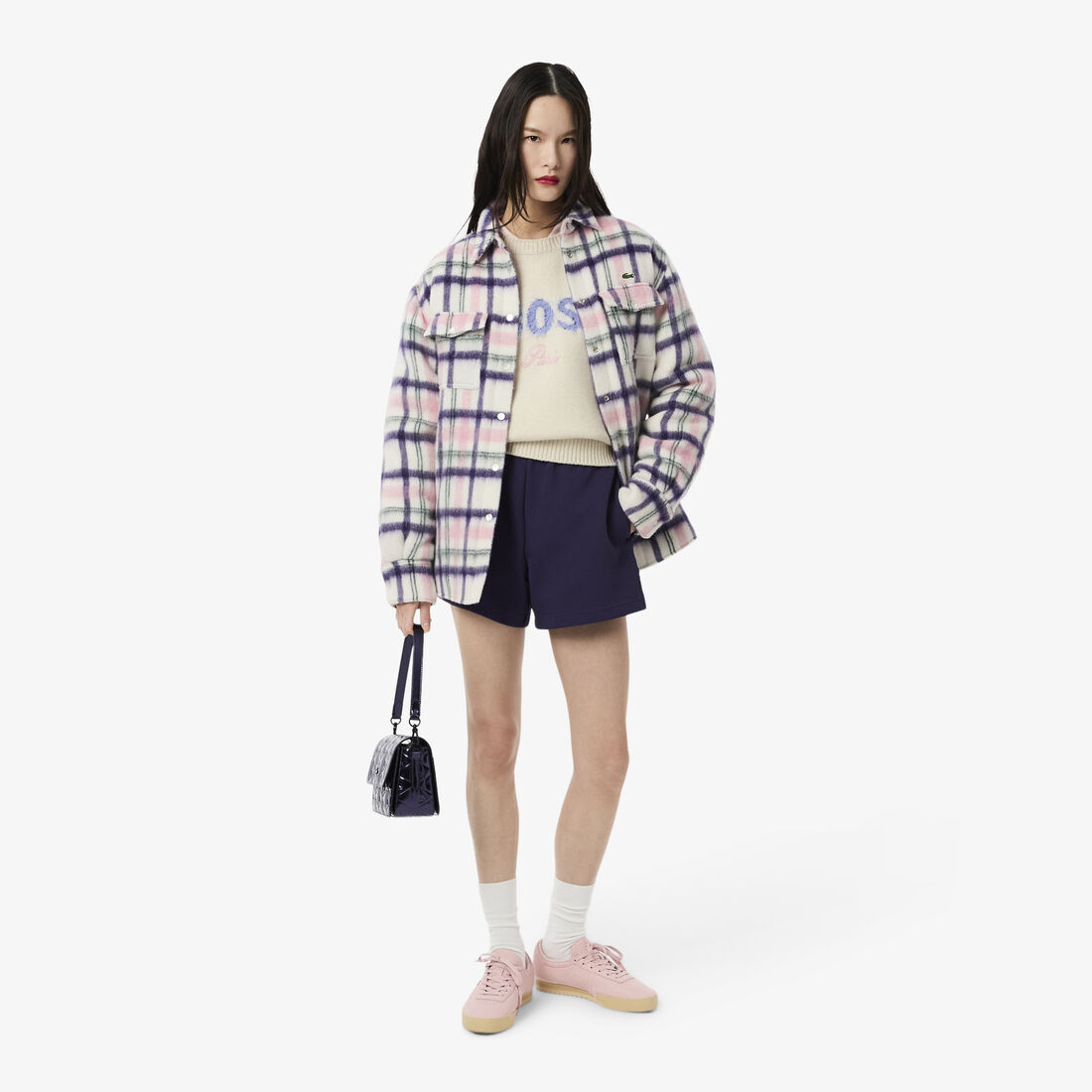 سترة صوفية إنتارسيا ممشطة بشعار الماركة Intarsia Branded Carded Wool Sweater - AF6832-00-XFJ