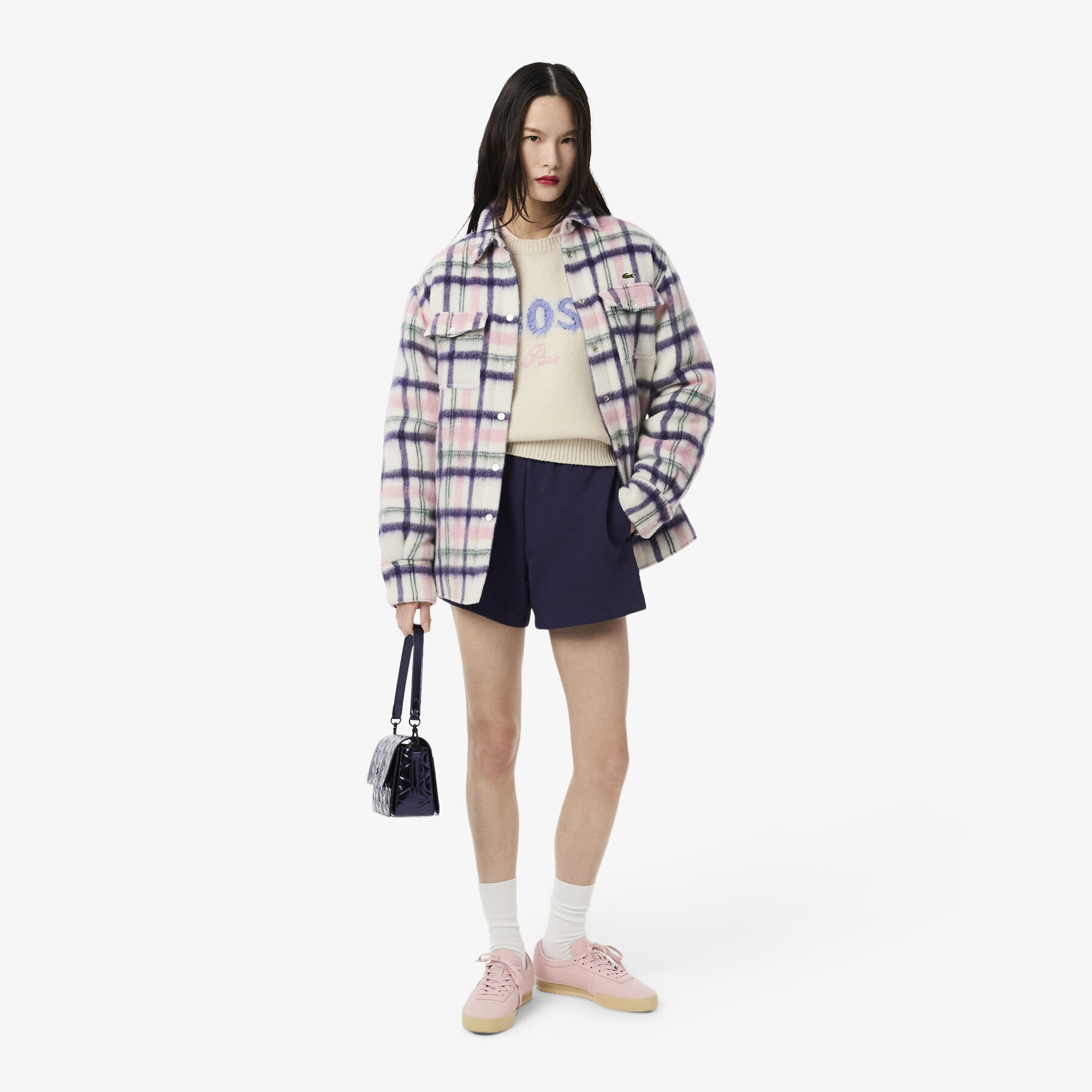 سترة صوفية إنتارسيا ممشطة بشعار الماركة Intarsia Branded Carded Wool Sweater - AF6832-00-XFJ