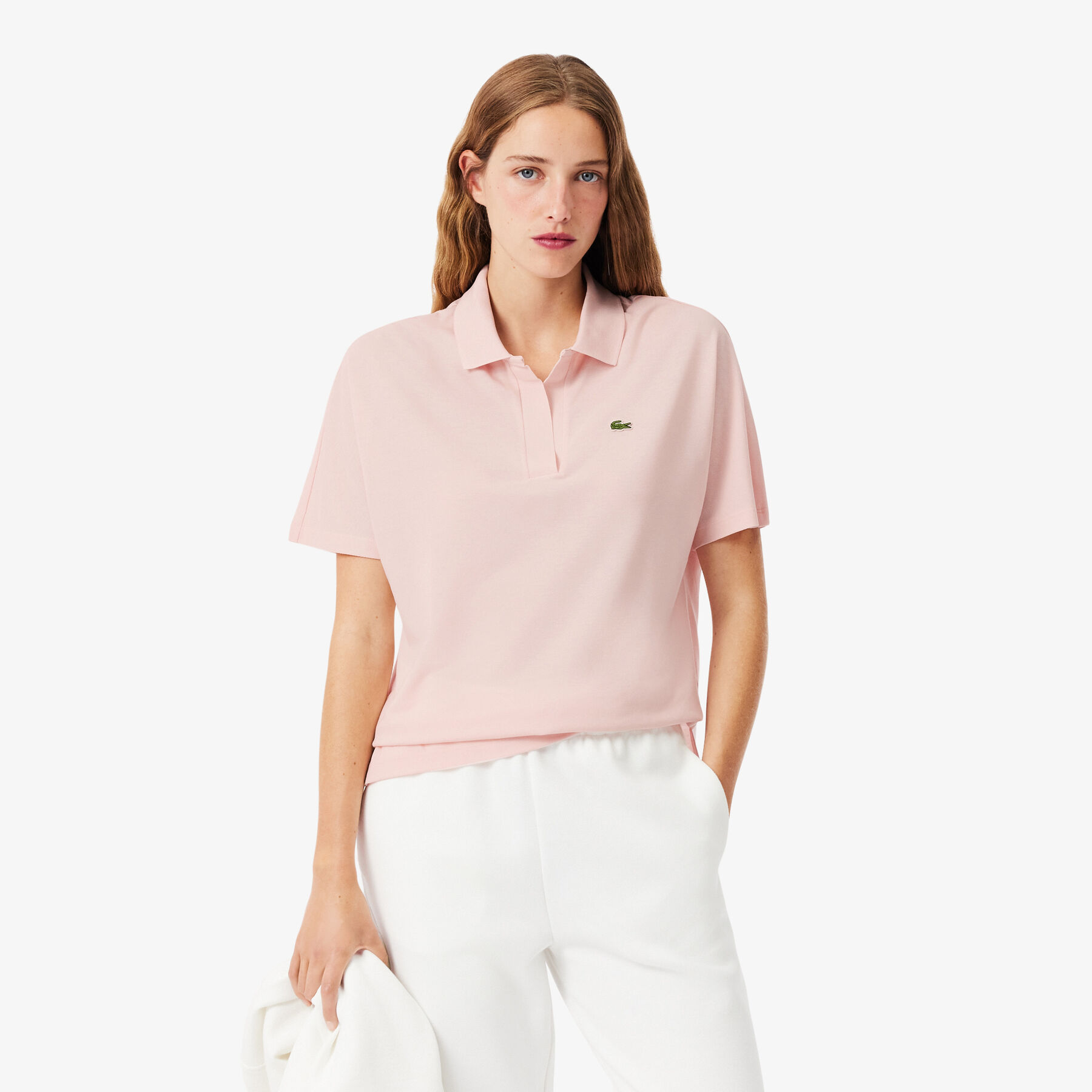 قميص بولو فضفاض بقصة مريحة Relaxed Fit Fluid Pique Polo Shirt - PF1123-00-ADY