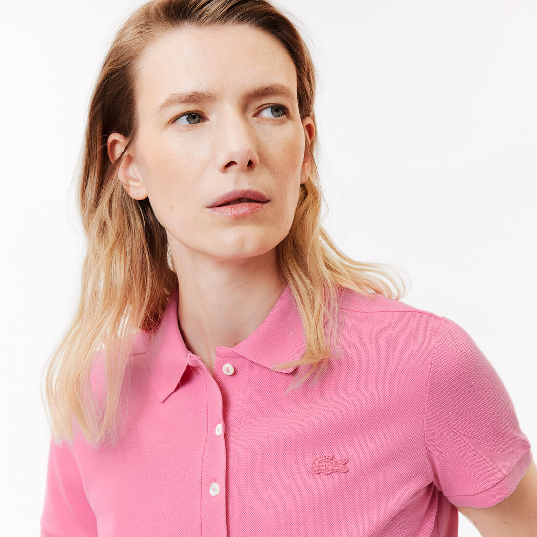 تيشيرت بولو L.12.D بقصة ضيقة من قماش بيتي بيكيه المطاطي L.12.D Slim Fit Stretch Mini Pique Polo Shirt - PF5462-00-2R3