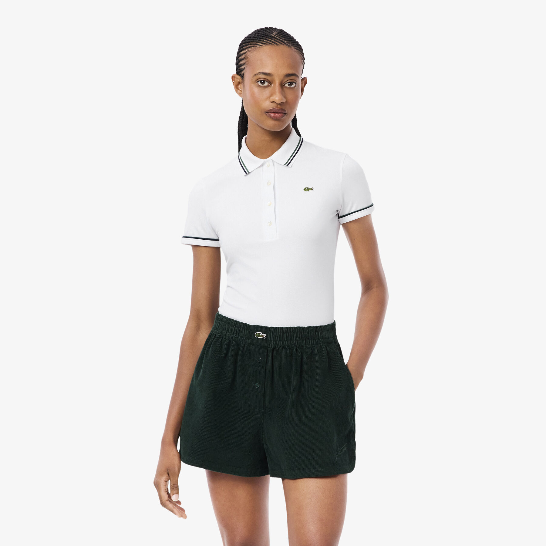 lacoste l 12 d slim fit trim detail polo shirt