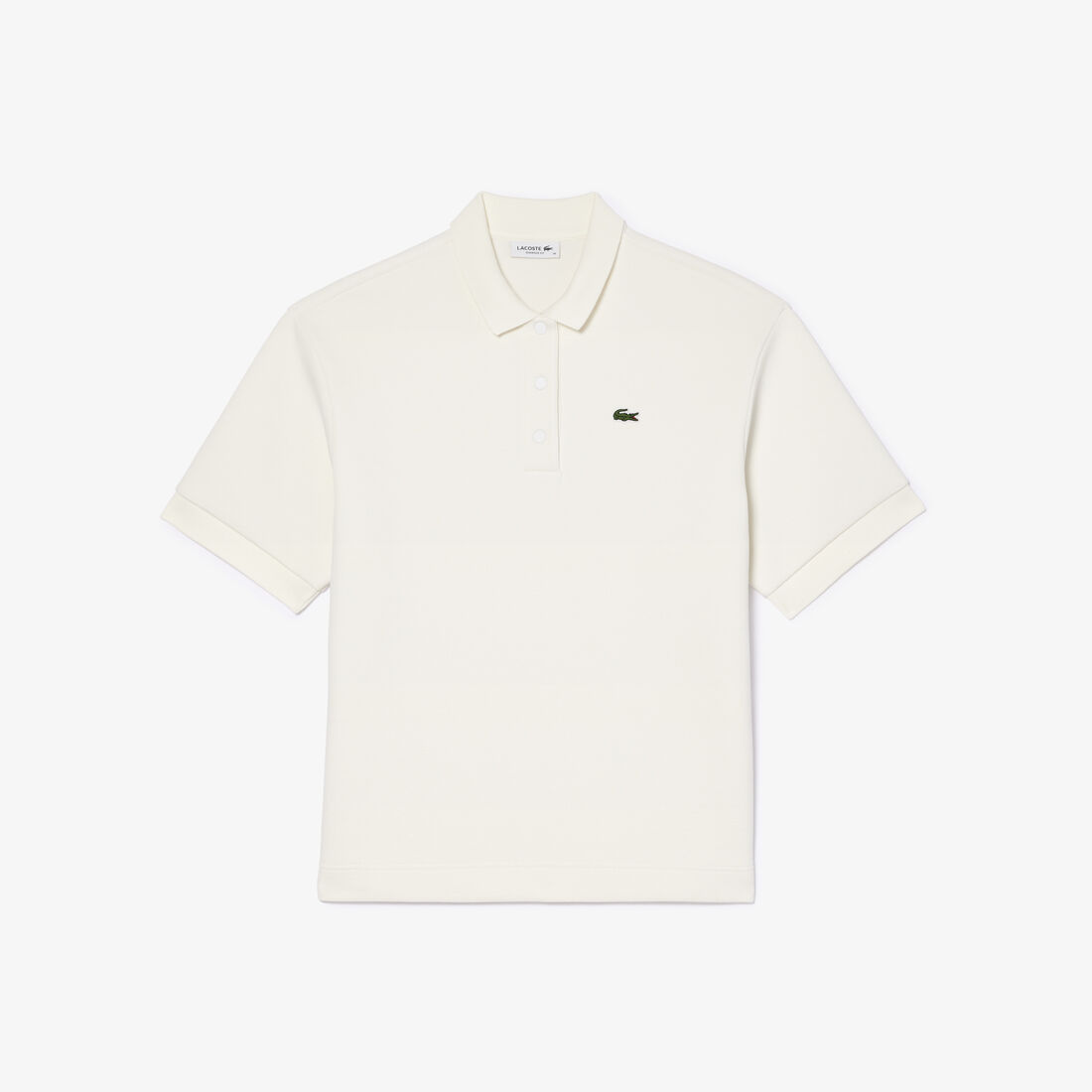 تي شيرت بولو لاكوست بيكيه مطاطي بقَصّة ضيقة للنساء Double Sided Cotton Pique Oversized Polo Shirt - PF1660-00-70V