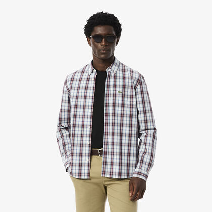 Regular Fit Poplin Plaid Shirt