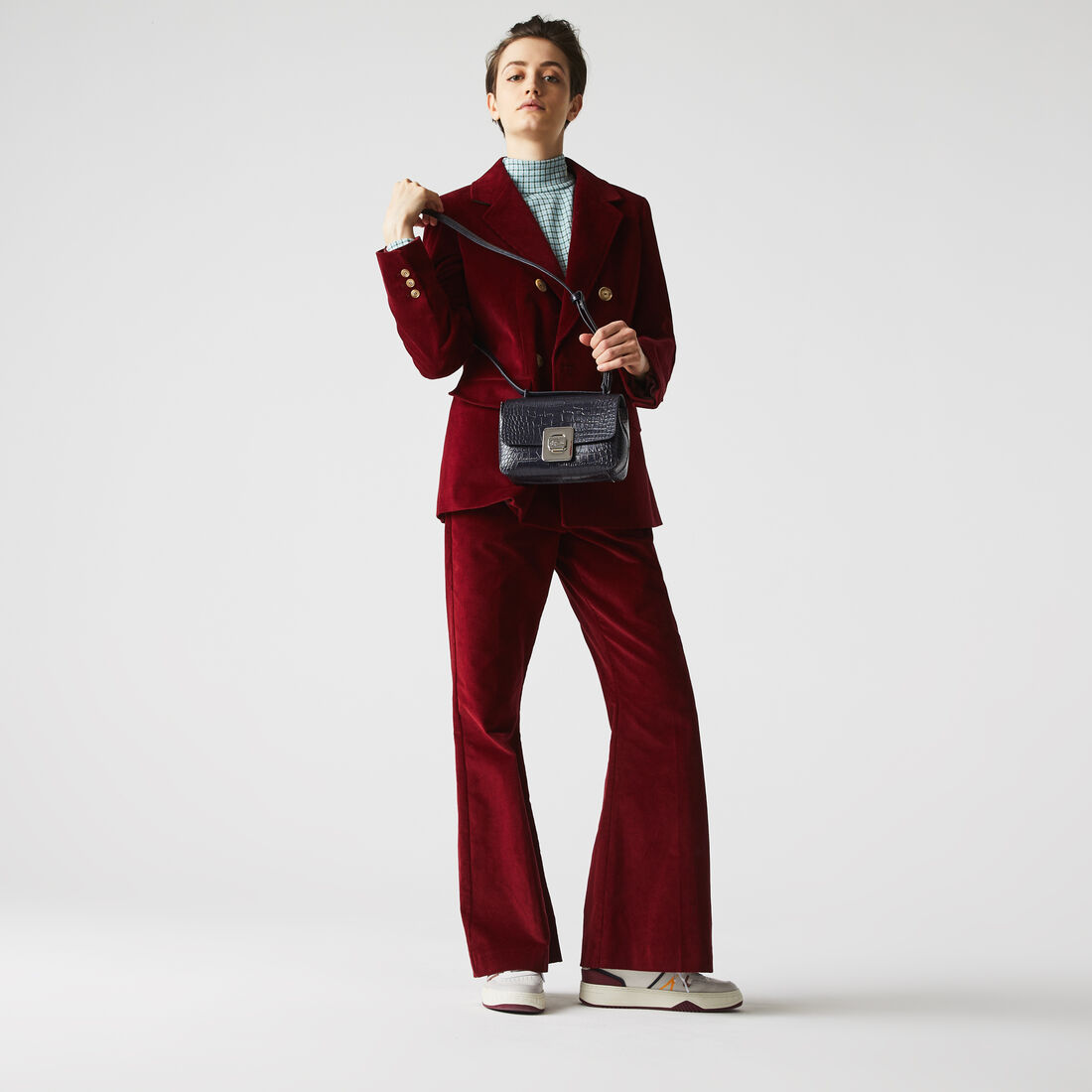 حقيبة يد أميليا جلد منقوش بمشبك معدني للنساء