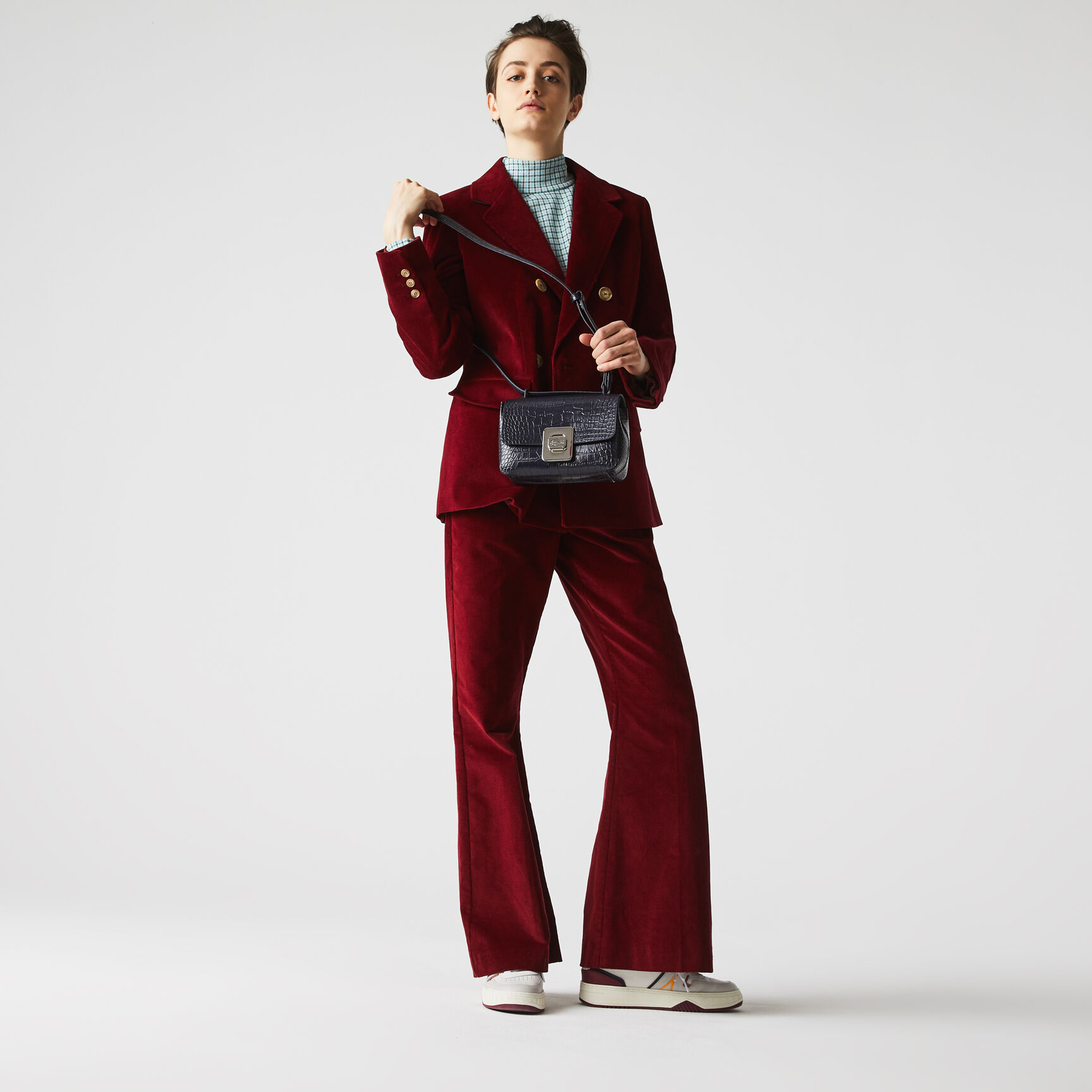 حقيبة يد أميليا جلد منقوش بمشبك معدني للنساء