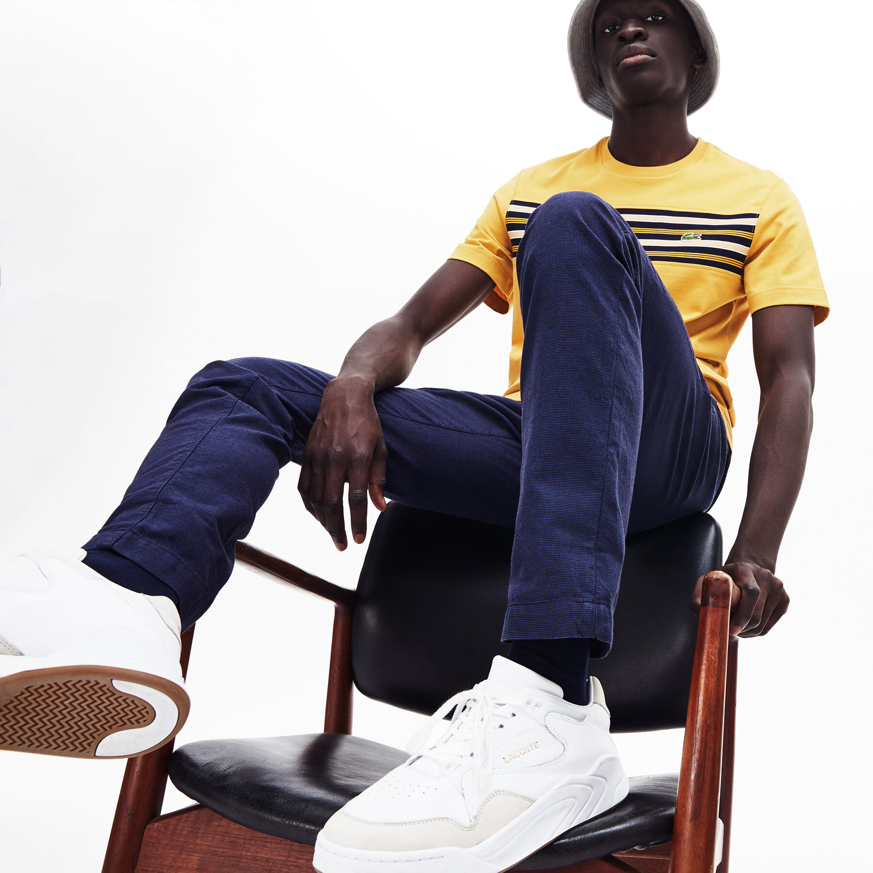 Men's Court Slam Perforated Leather Trainers lacoste men s court slam perforated leather trainers
