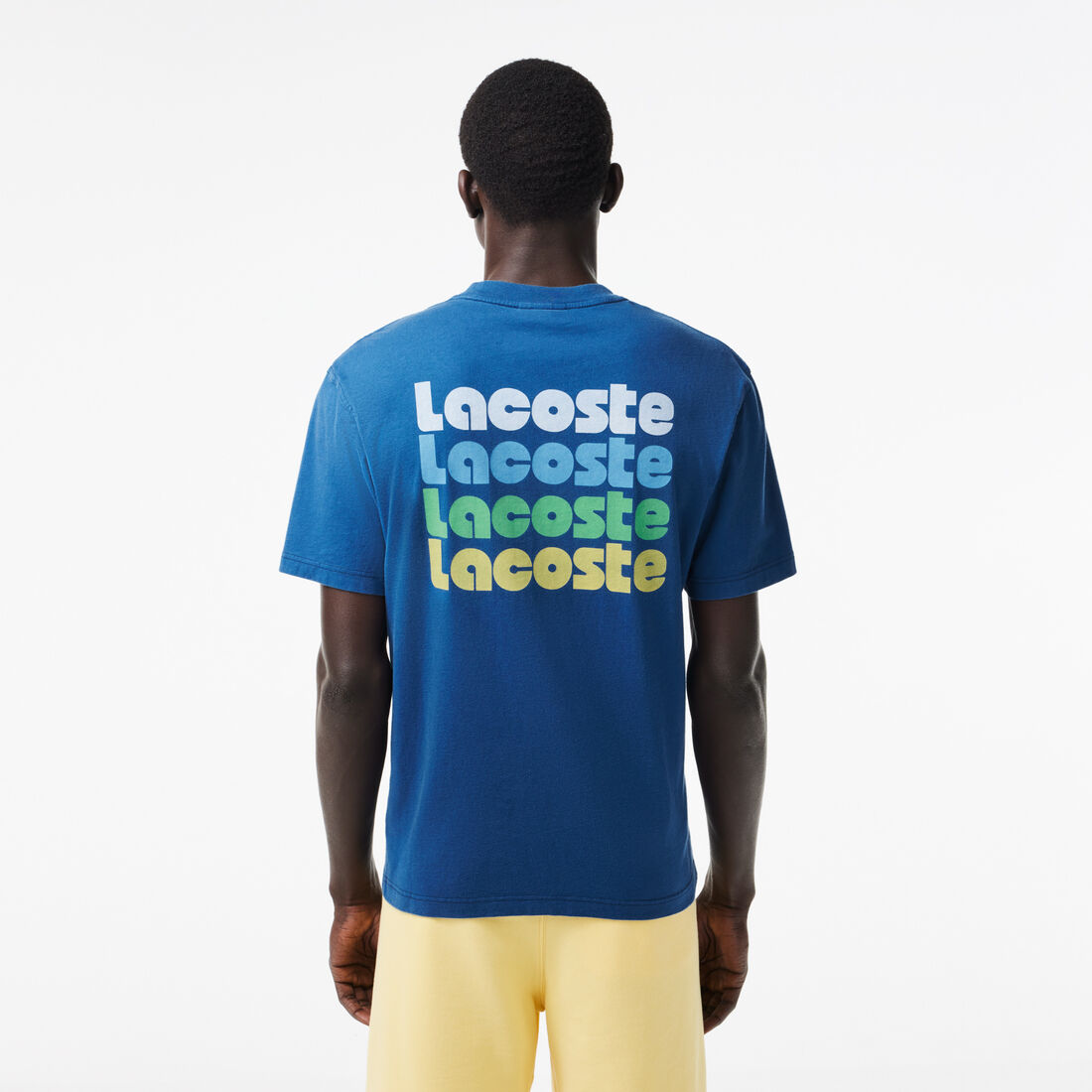 Washed Effect Ombré Lacoste Print T-shirt Washed Effect Ombré Lacoste Print T-shirt - TH7544-00-HBM
