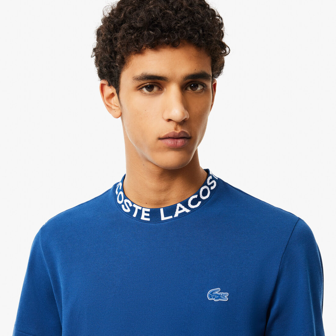 تي شيرت جاكار بيكيه Jacquard Neck Pique T-shirt - TH7488-00-HBM