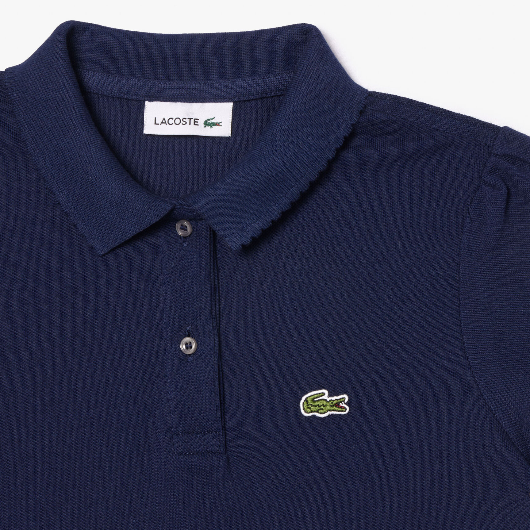 Girls' Lacoste Scalloped Collar Mini Pique Polo Shirt - PJ3594-00-166