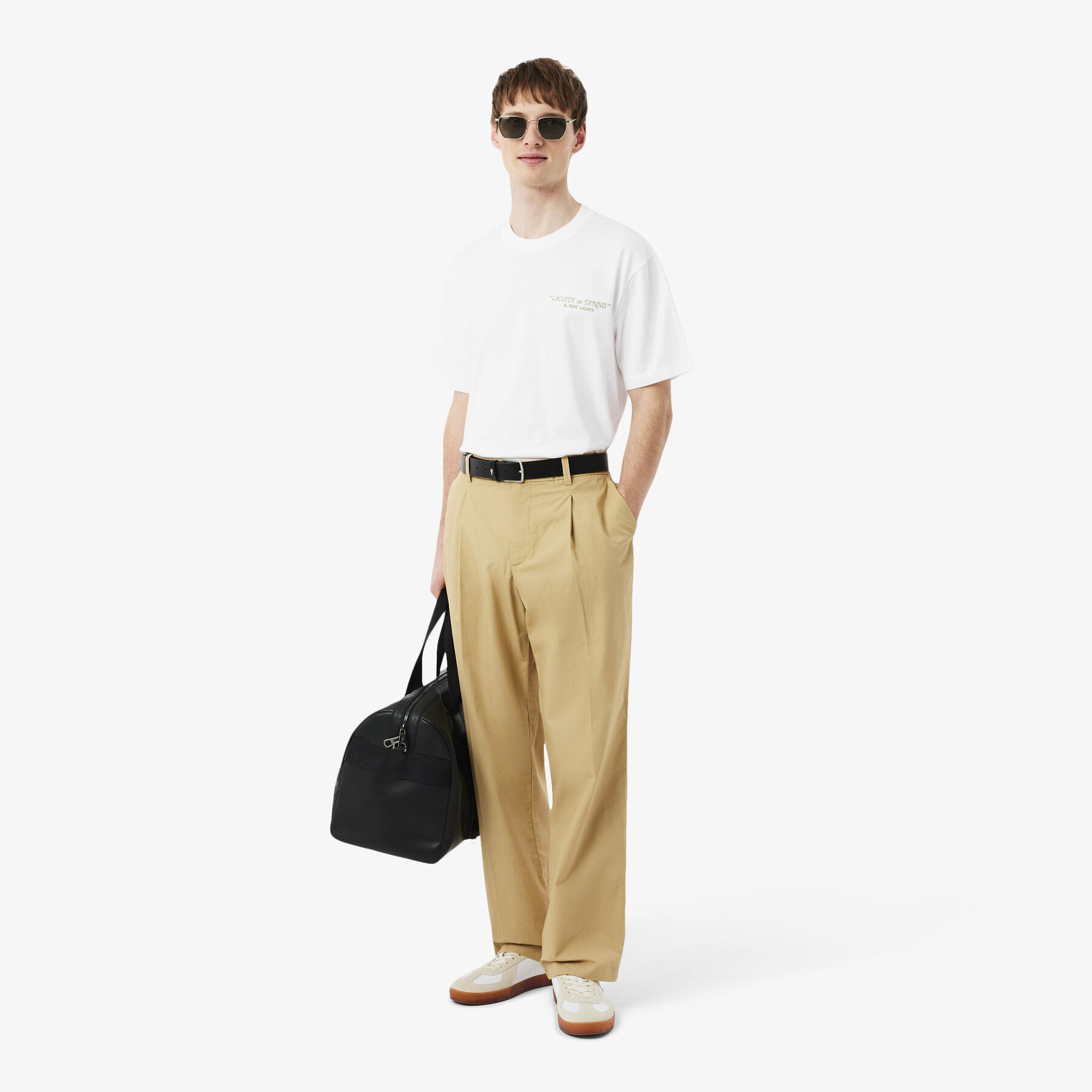 lacoste embroidered cotton t shirt