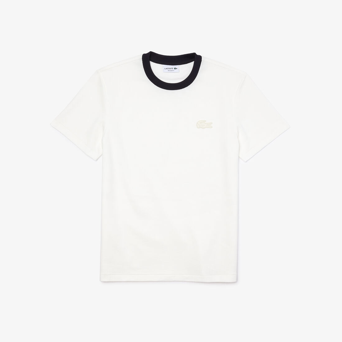 Men's Contrast Crew Neck Loose Fit Textured Cotton T-shirt Men's Contrast Crew Neck Loose Fit Textured Cotton T-shirt