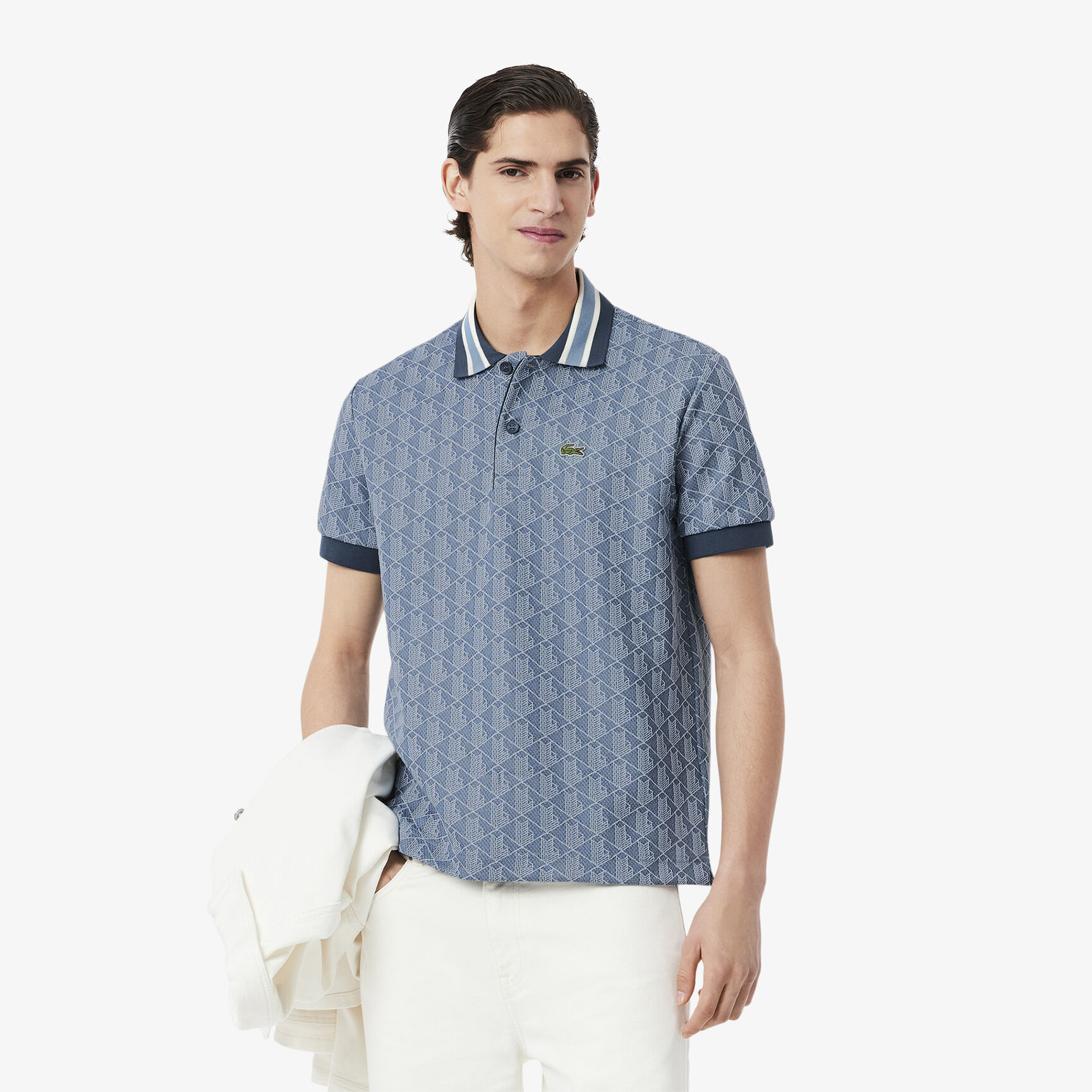 Classic Fit Monogram Jacquard Polo Shirt - DH1417-00-HGI