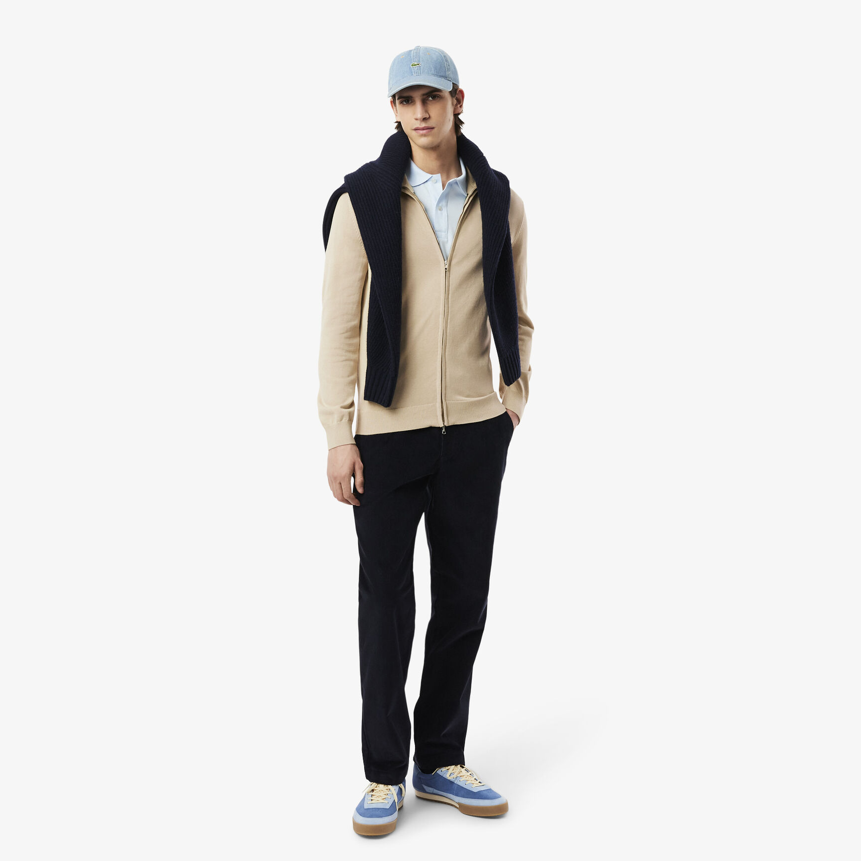 Zipped High Neck Cotton Sweater Zipped High Neck Cotton Sweater - AH1957-00-02S