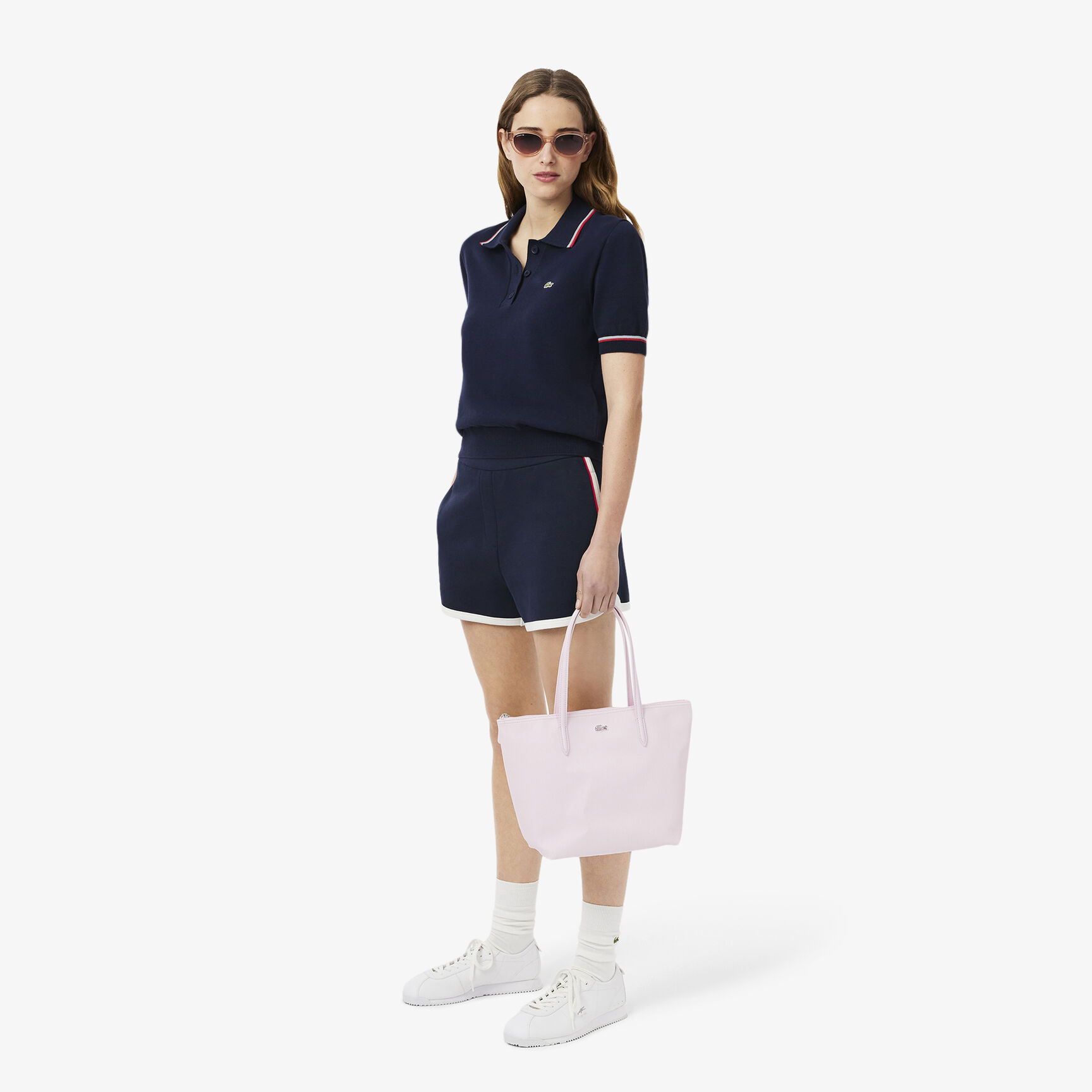 Cropped 3D Seamless Stretch Cotton Polo Shirt Cropped 3D Seamless Stretch Cotton Polo Shirt - AF9283-00-GWI