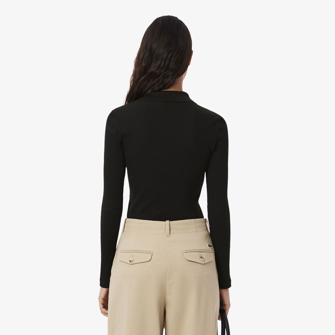 قميص بولو قطني مضلع بقصة ضيقة مقاس L.12D Slim Fit L.12.D Ribbed Cotton Polo Shirt - DF5281-00-031