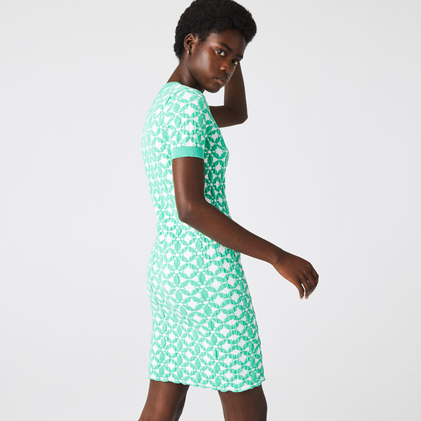 Women's Lacoste L!VE Vintage Design Jacquard Sweater Dress Women's Lacoste L!VE Vintage Design Jacquard Sweater Dress