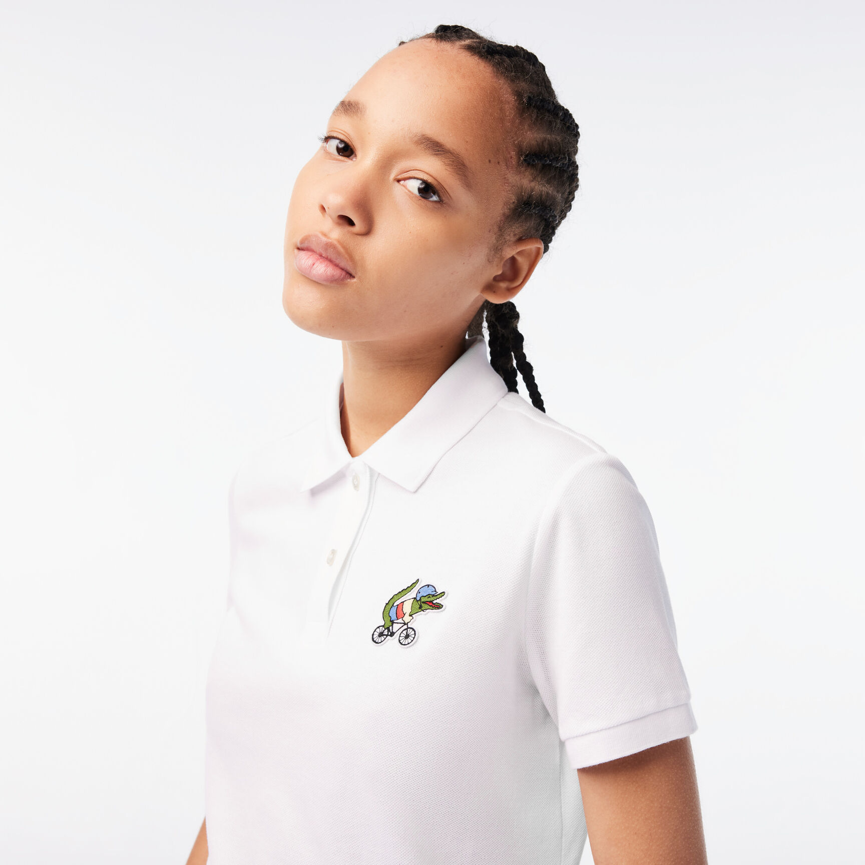 تيشيرت بولو بطبعة تمساح للنساء مجموعة Lacoste x Netflix تيشيرت بولو بطبعة تمساح للنساء مجموعة Lacoste x Netflix