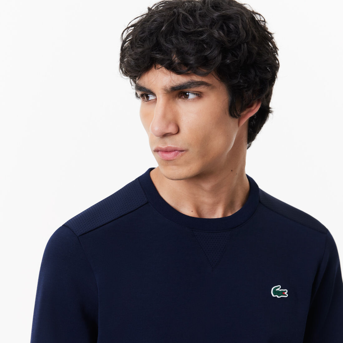 سويت شيرت لاكوست صوف ناعم بسحاب وقَصّة عادية للرجال Men's Lacoste SPORT Mesh Panels Sweatshirt - SH9604-00-423