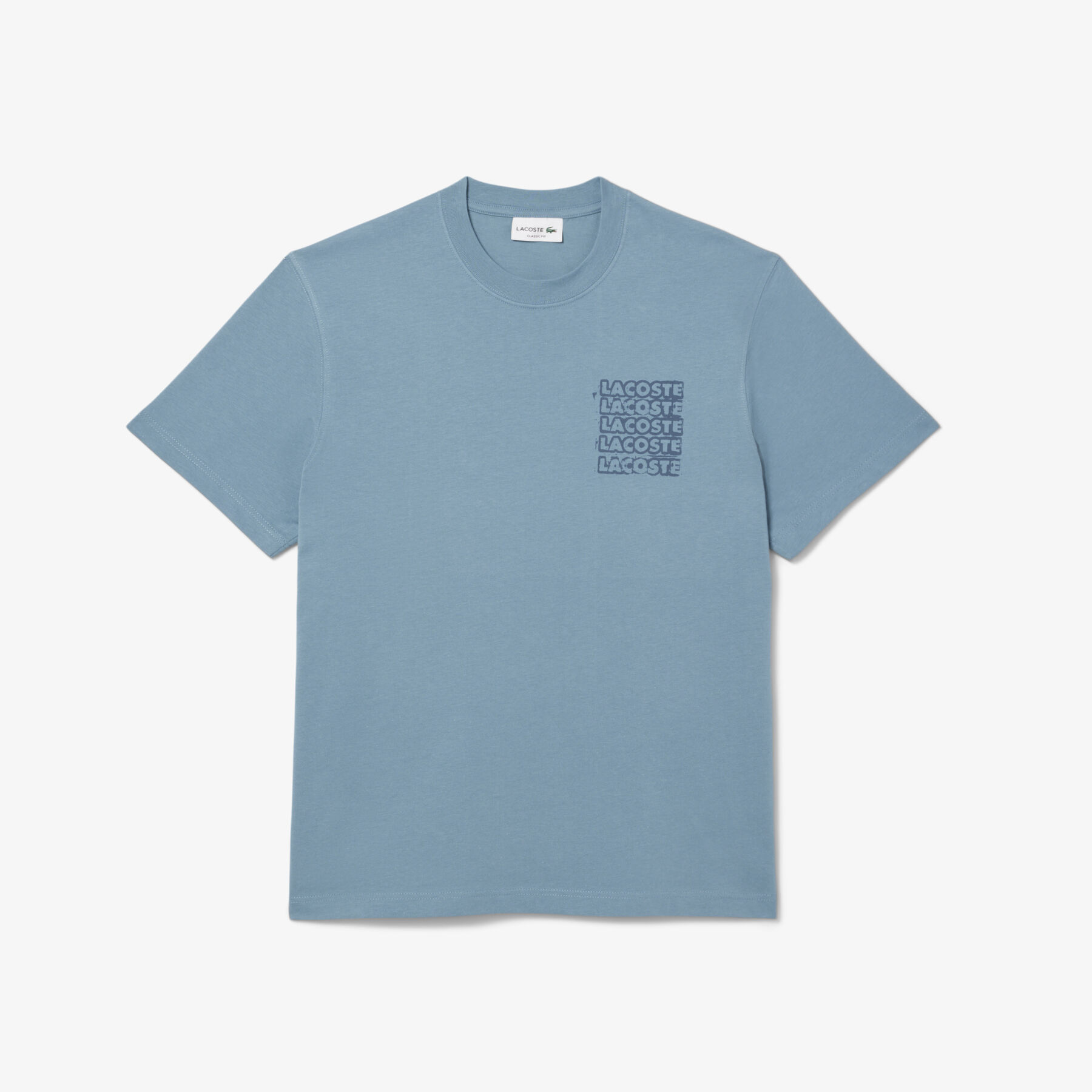 lacoste cotton jersey graphic t shirt