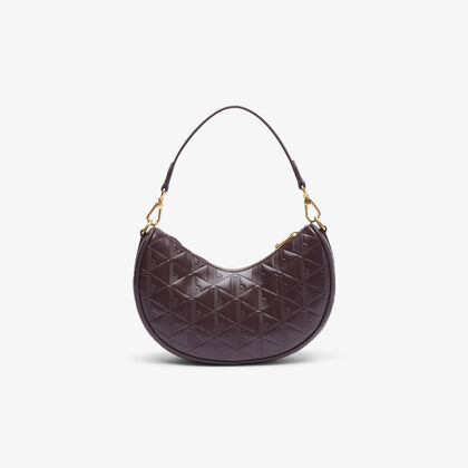 Maheki Embossed Leather Half Moon Purse