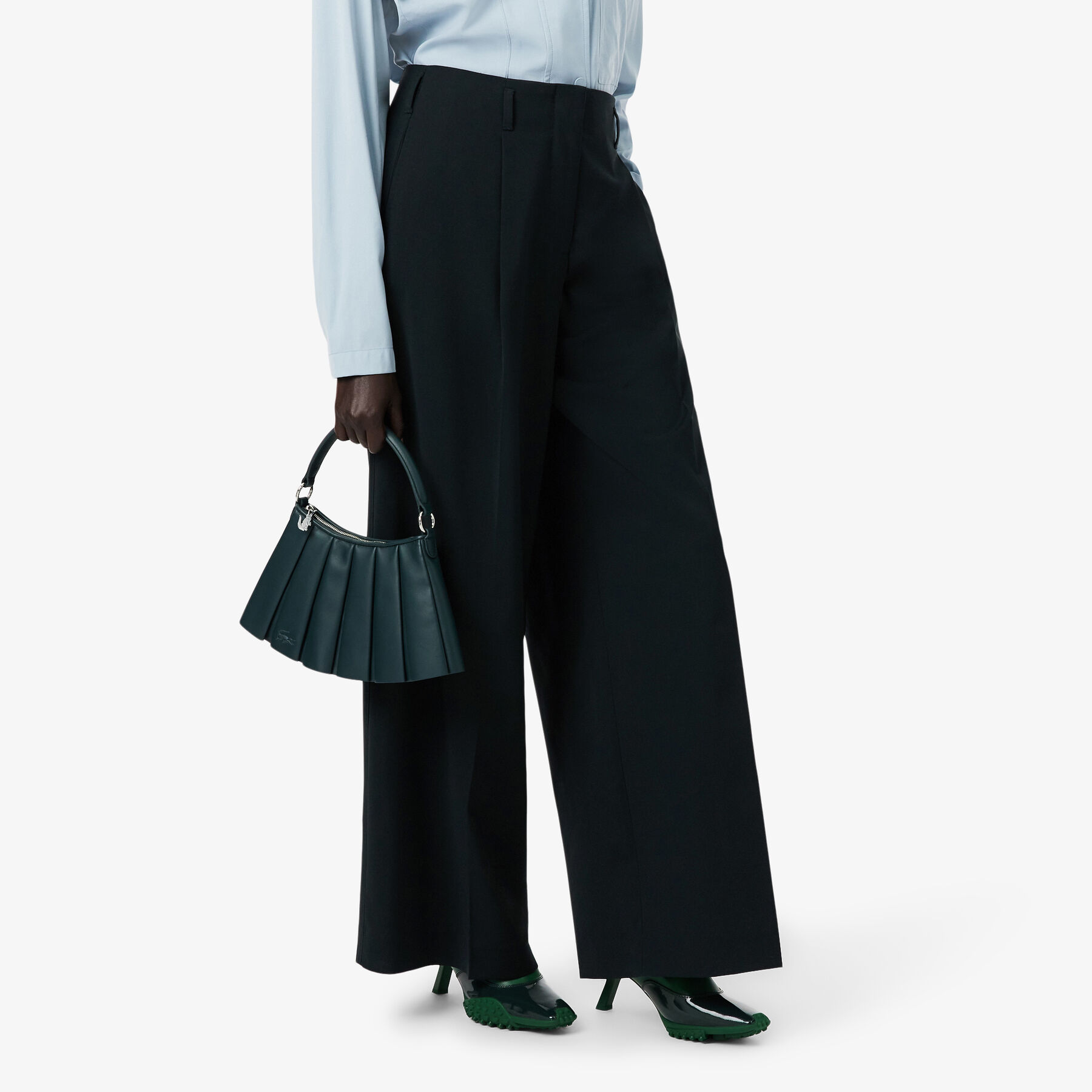 Runway Wide Fit Wool Blend Pants lacoste runway wide fit wool blend pants
