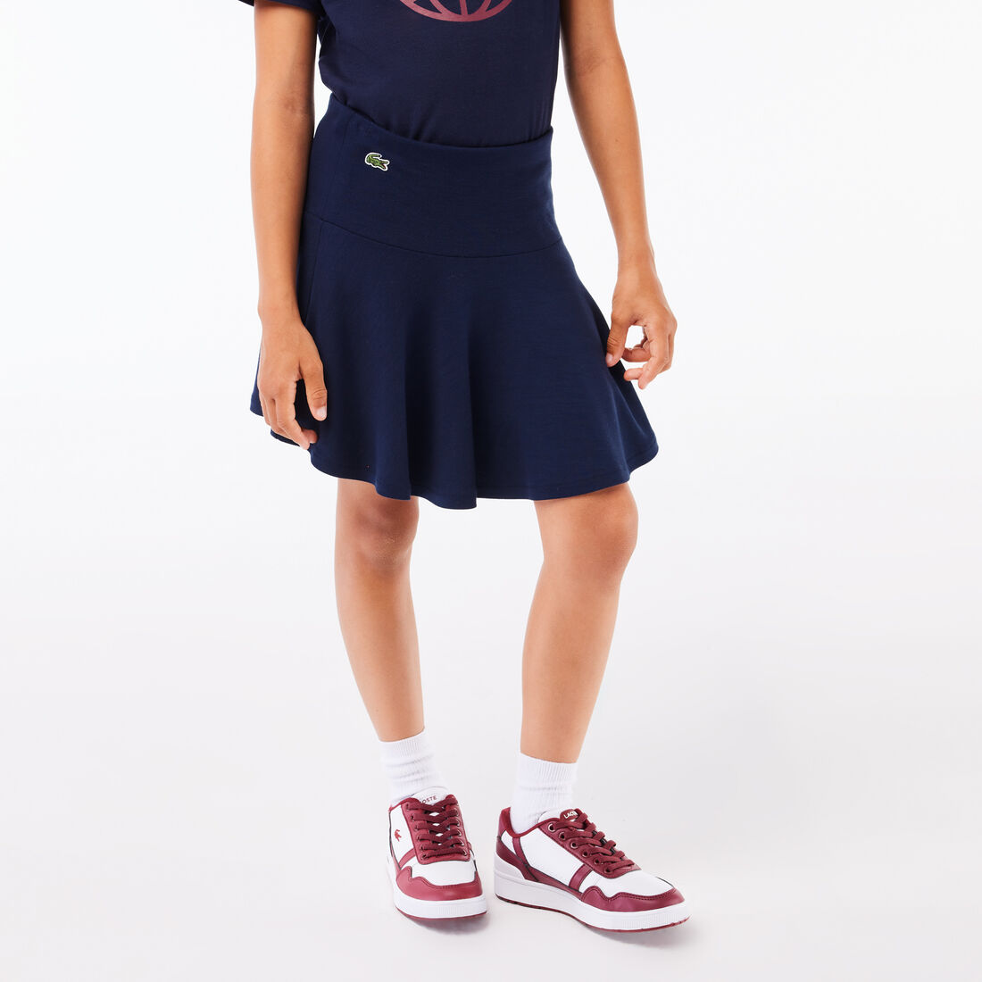 قبعة خفيفة الوزن للجنسين من مجموعة لاكوست سبورت Girls' Lacoste Stretch Mini Skirt - JJ6762-00-166