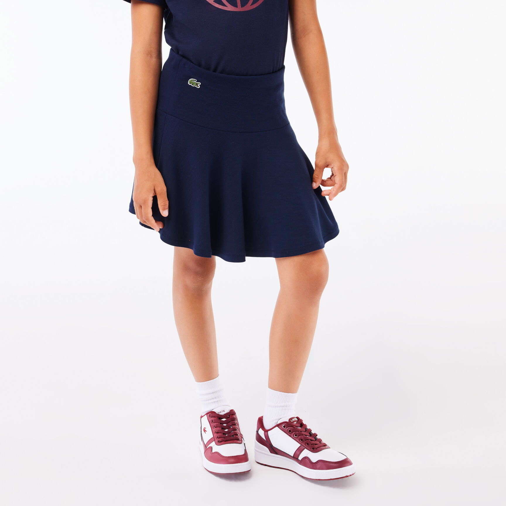 قبعة خفيفة الوزن للجنسين من مجموعة لاكوست سبورت Girls' Lacoste Stretch Mini Skirt - JJ6762-00-166