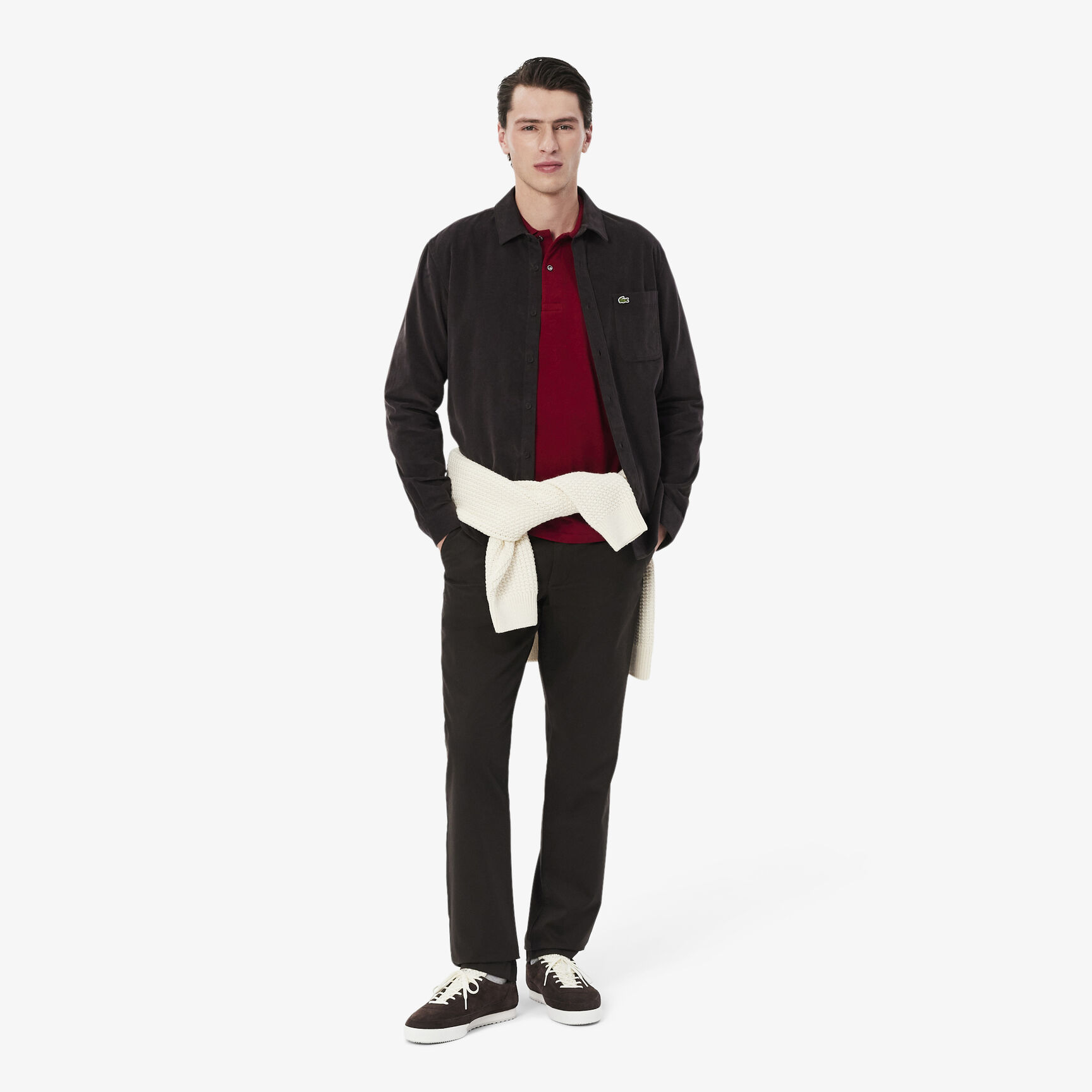 قميص بولو كلاسيكي بأكمام طويلة مقاس L.12.12 Original L.12.12 Long Sleeve Cotton Polo Shirt - L1312-00-476