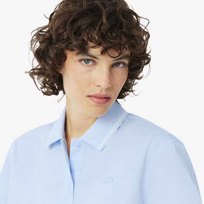 lacoste petit pique effect oversized shirt
