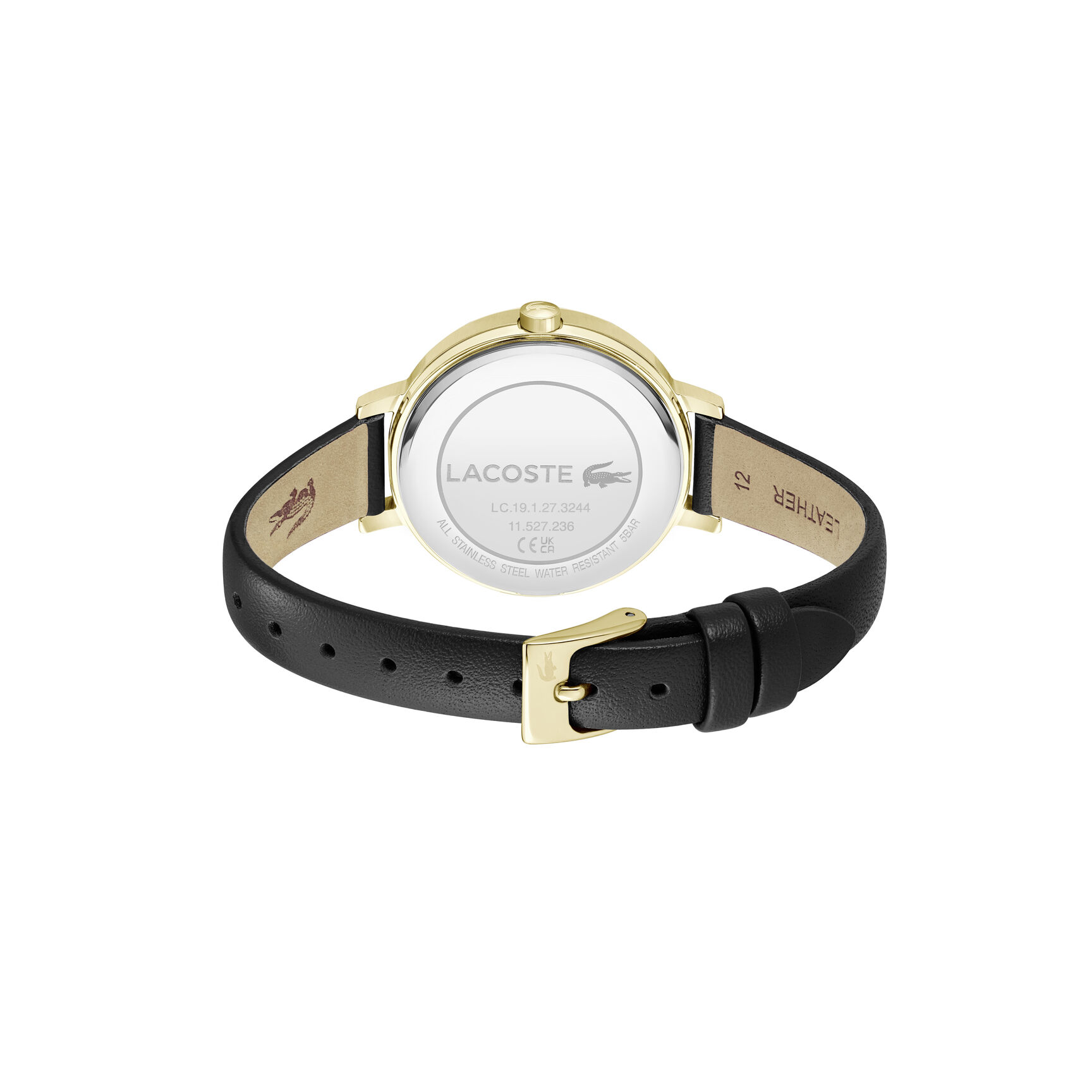 Black Leather Strap Women's Watch - 2001489-BLACK