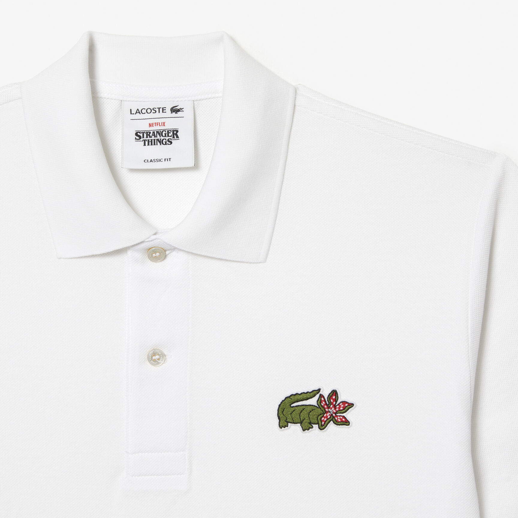 تيشيرت بولو قطن عضوي للرجال مجموعة Lacoste x Netflix تيشيرت بولو قطن عضوي للرجال مجموعة Lacoste x Netflix
