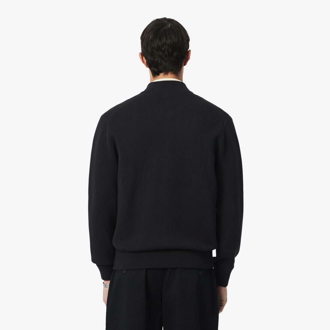 Cotton and Wool Knit Bomber Jacket lacoste cotton and wool knit bomber jacket