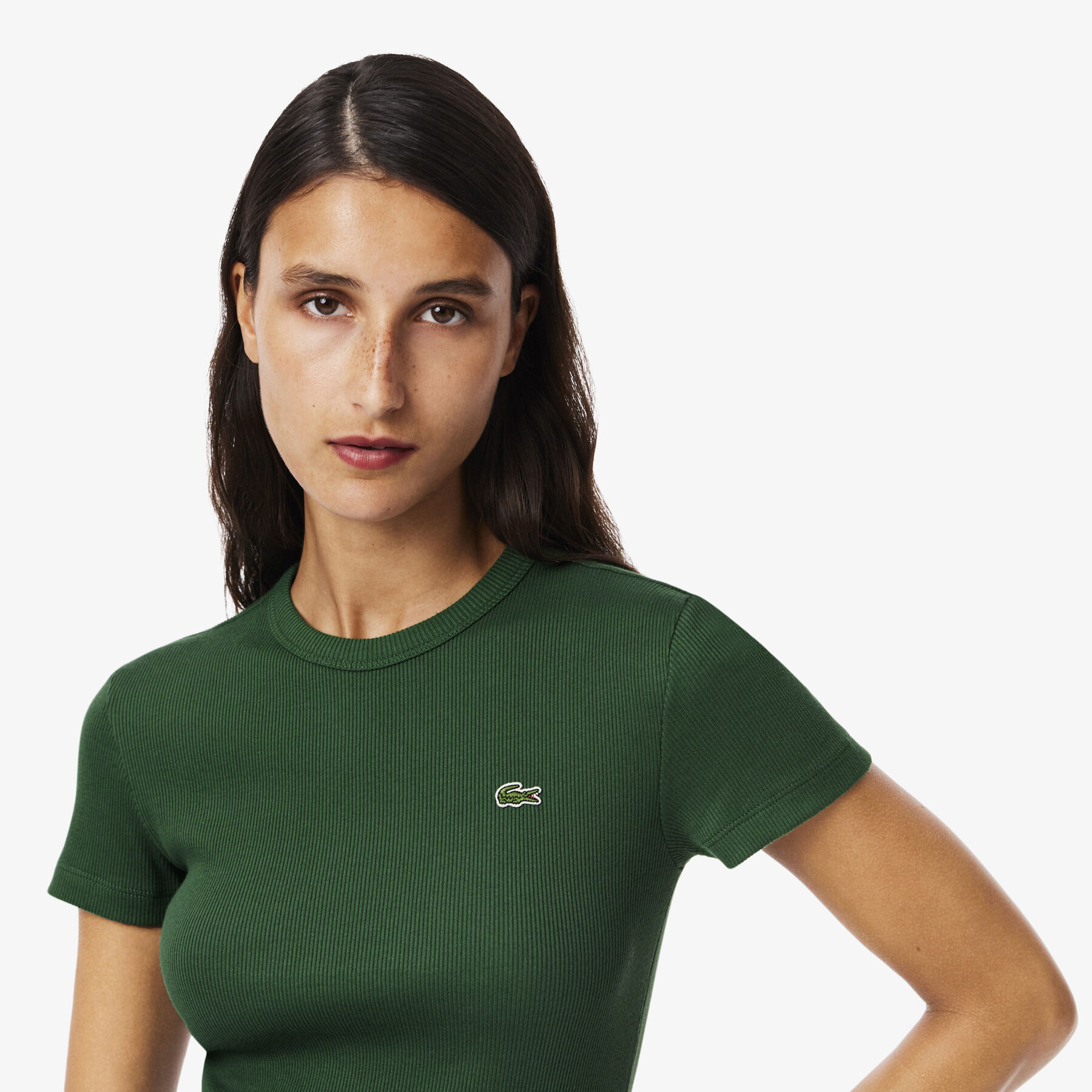 Slim Fit Ribbed Cotton T-shirt lacoste slim fit ribbed cotton t shirt